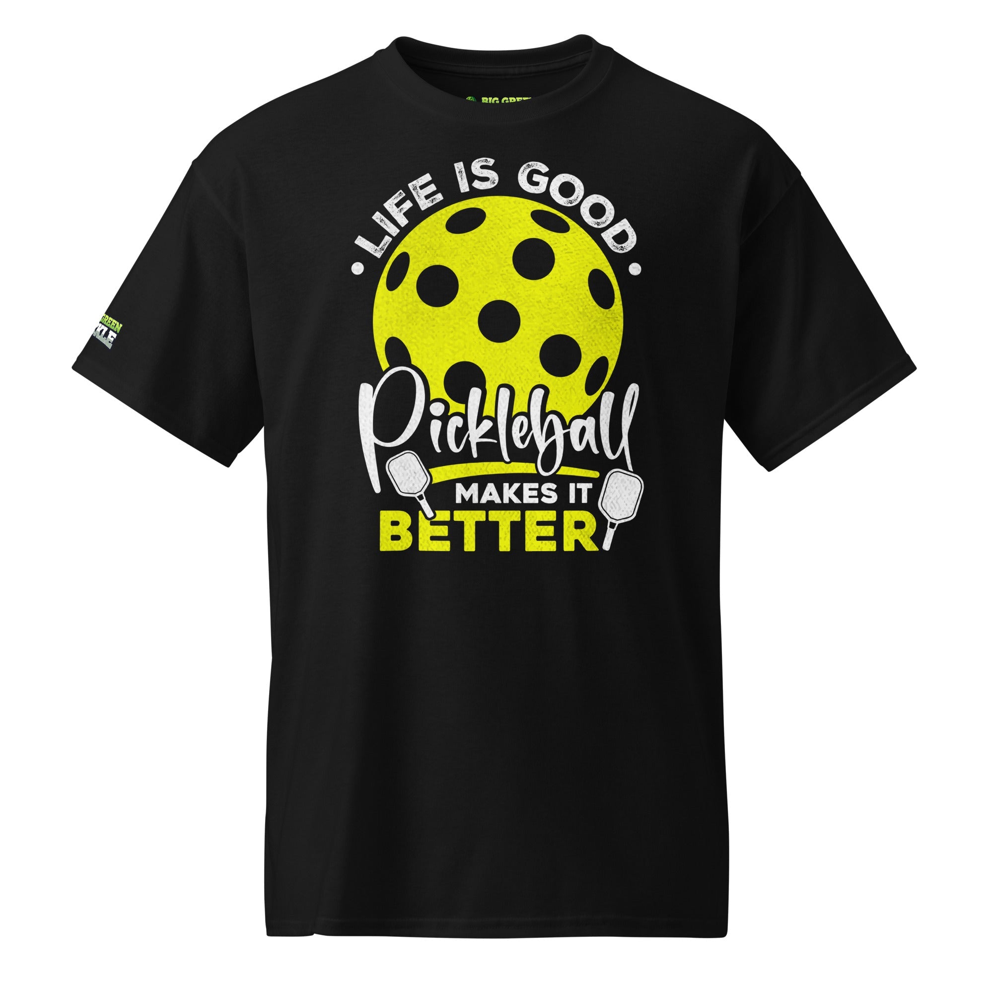 Life Is Good Pickleball T-Shirt – Fun & Positive Vibes - Black