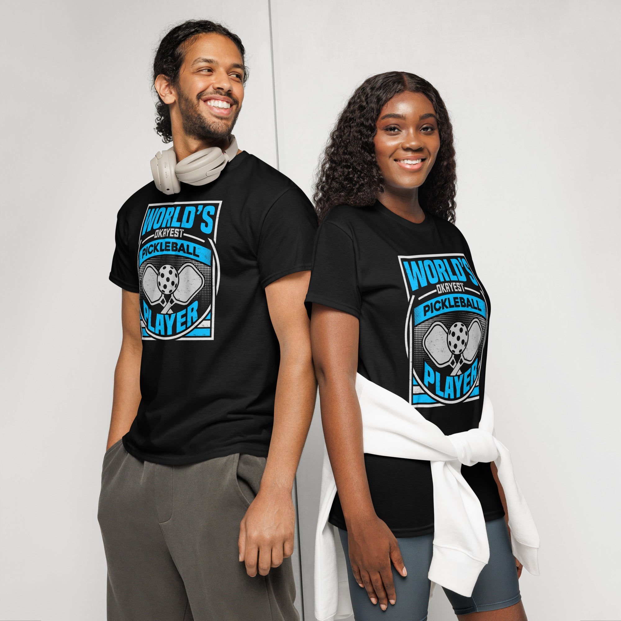 World's Okayest Pickleball Player T-Shirt – Funny Game Tee - Black