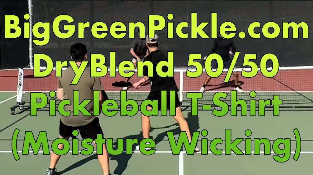 BigGreenPickle.com DryBlend 50/50 Pickleball T-Shirt - Big Green Pickle