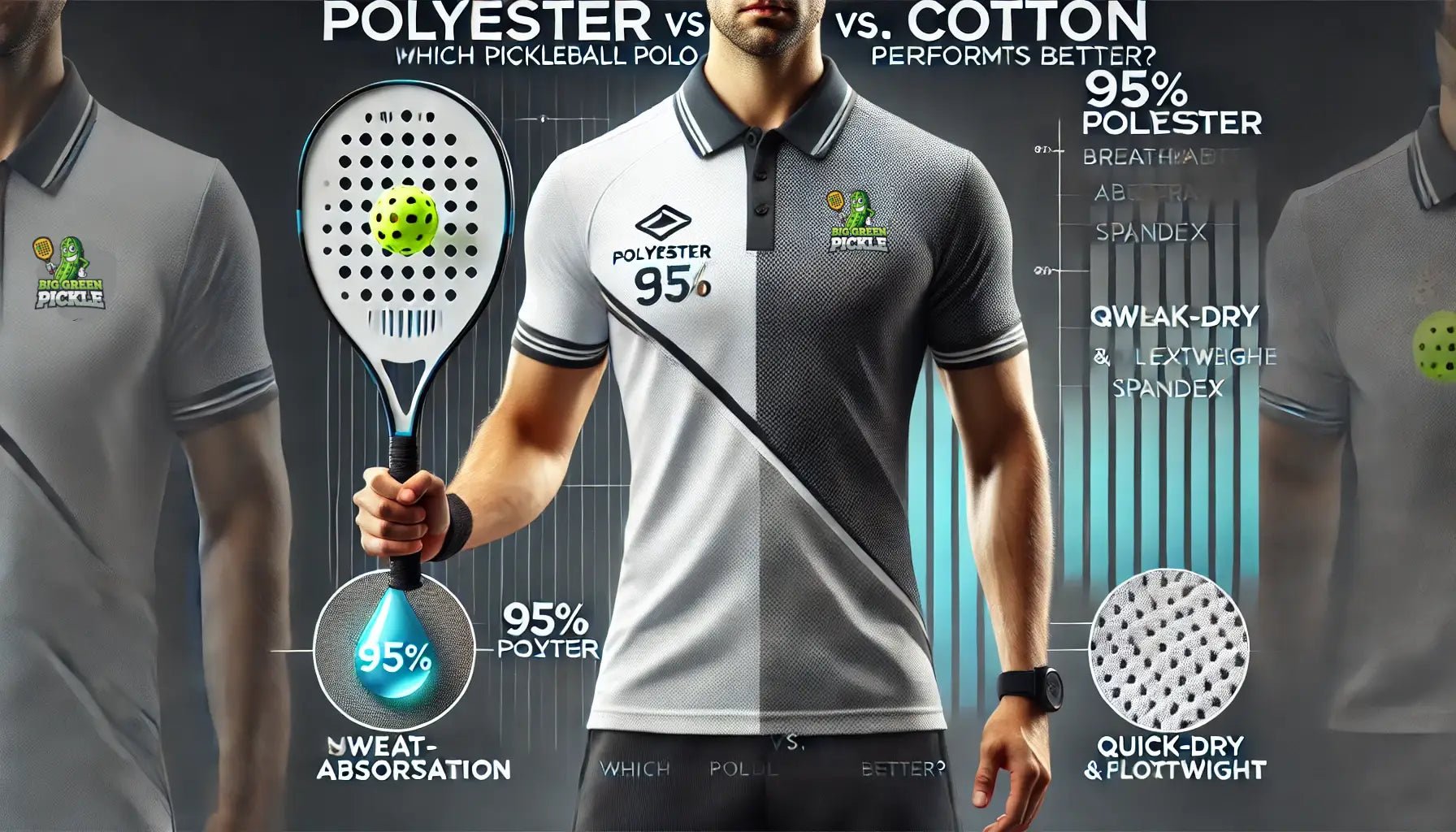 Polyester vs. Cotton: Why 95% Polyester Pickleball Polo Shirts Perform Better - Big Green Pickle