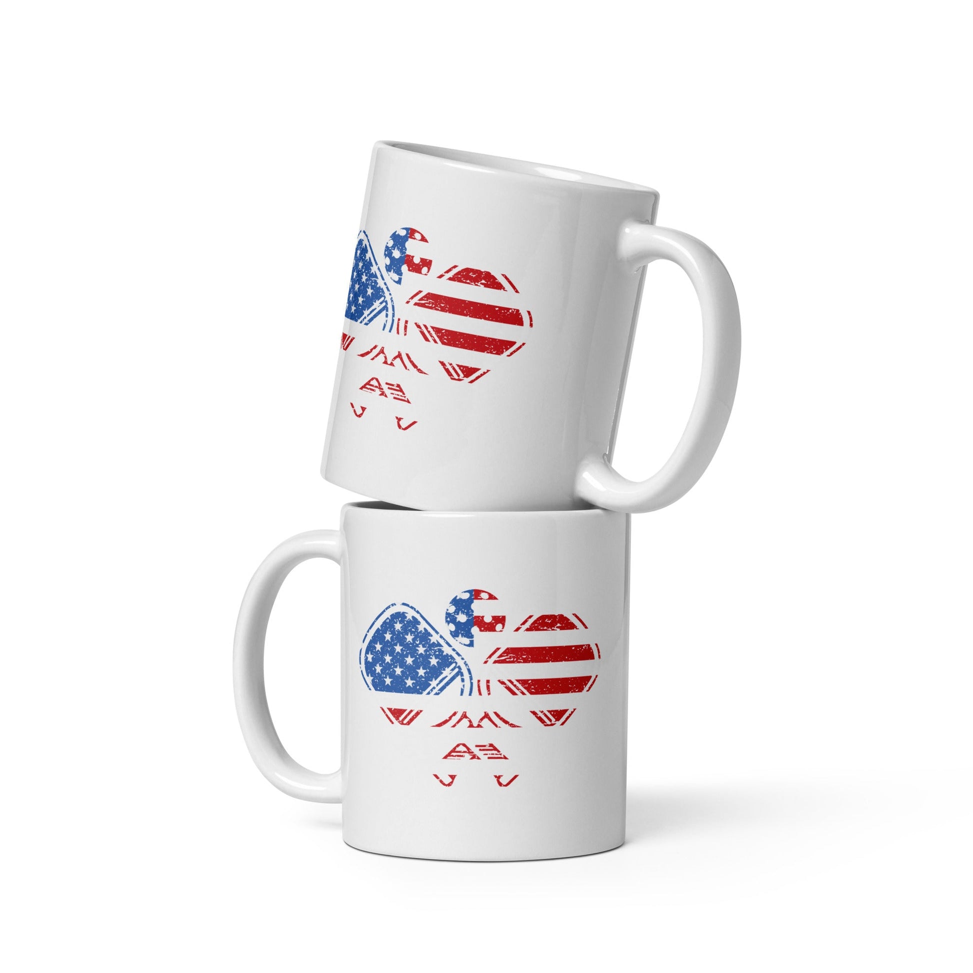American Flag Pickleball Coffee Mug - 11 oz