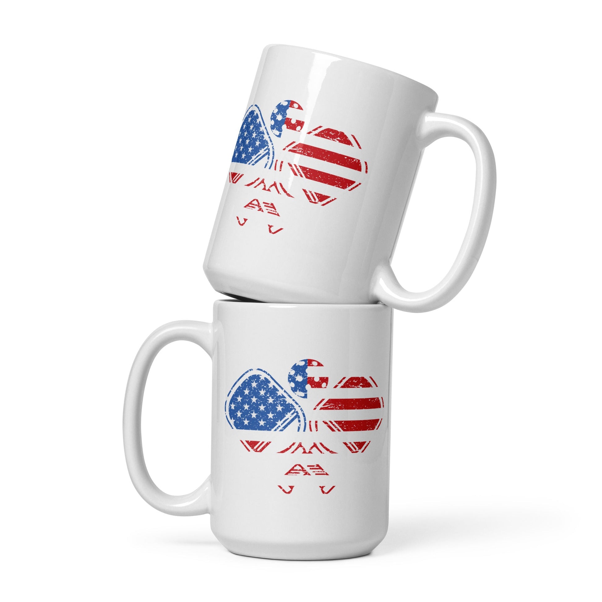 American Flag Pickleball Coffee Mug - 15 oz