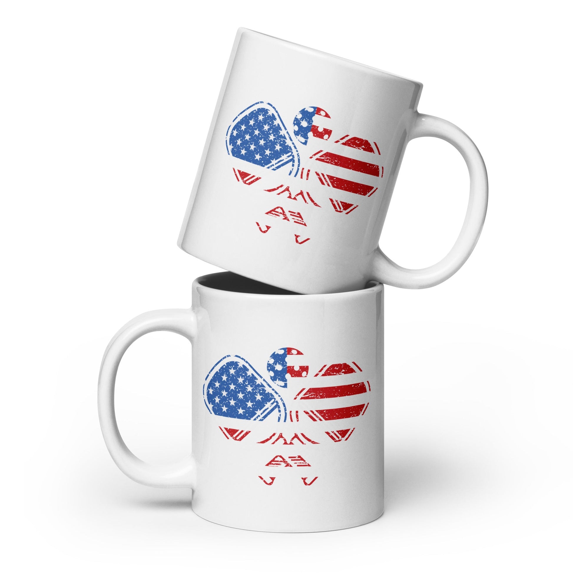 American Flag Pickleball Coffee Mug - 20 oz