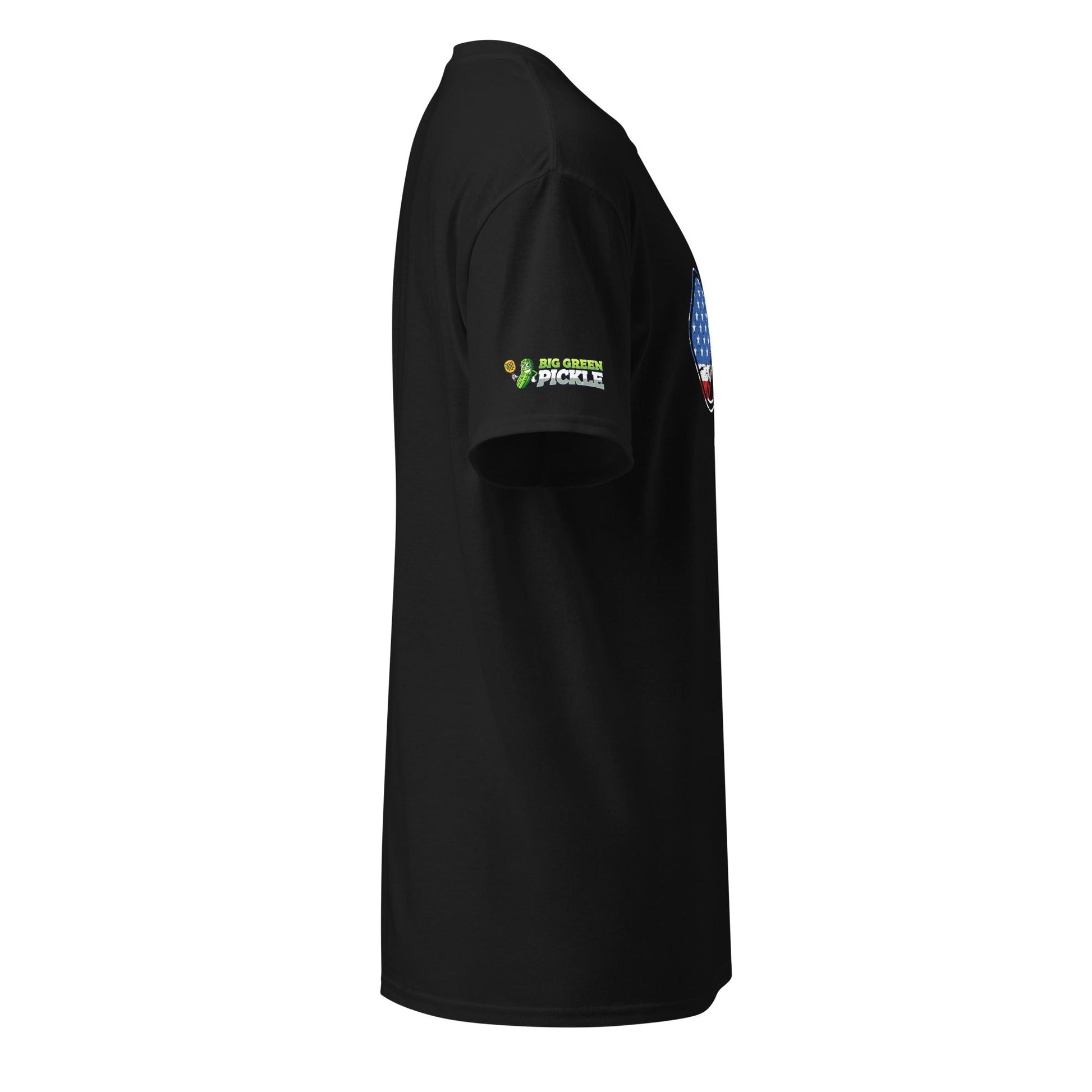 American Flag Pickleball on 50/50 DryBlend T-Shirt - Black