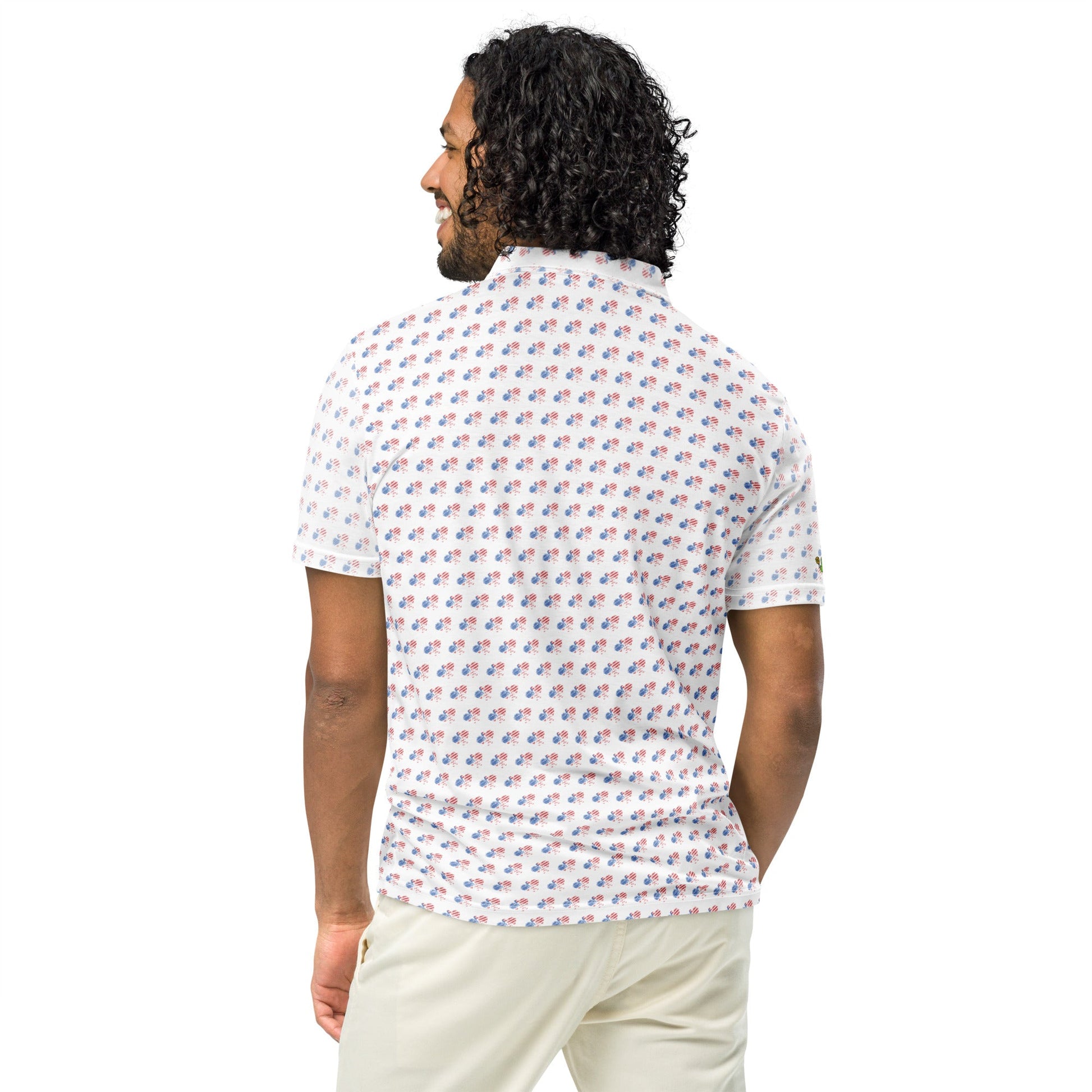 American Flag Pickleball Polo Shirt (all over print design) - XS