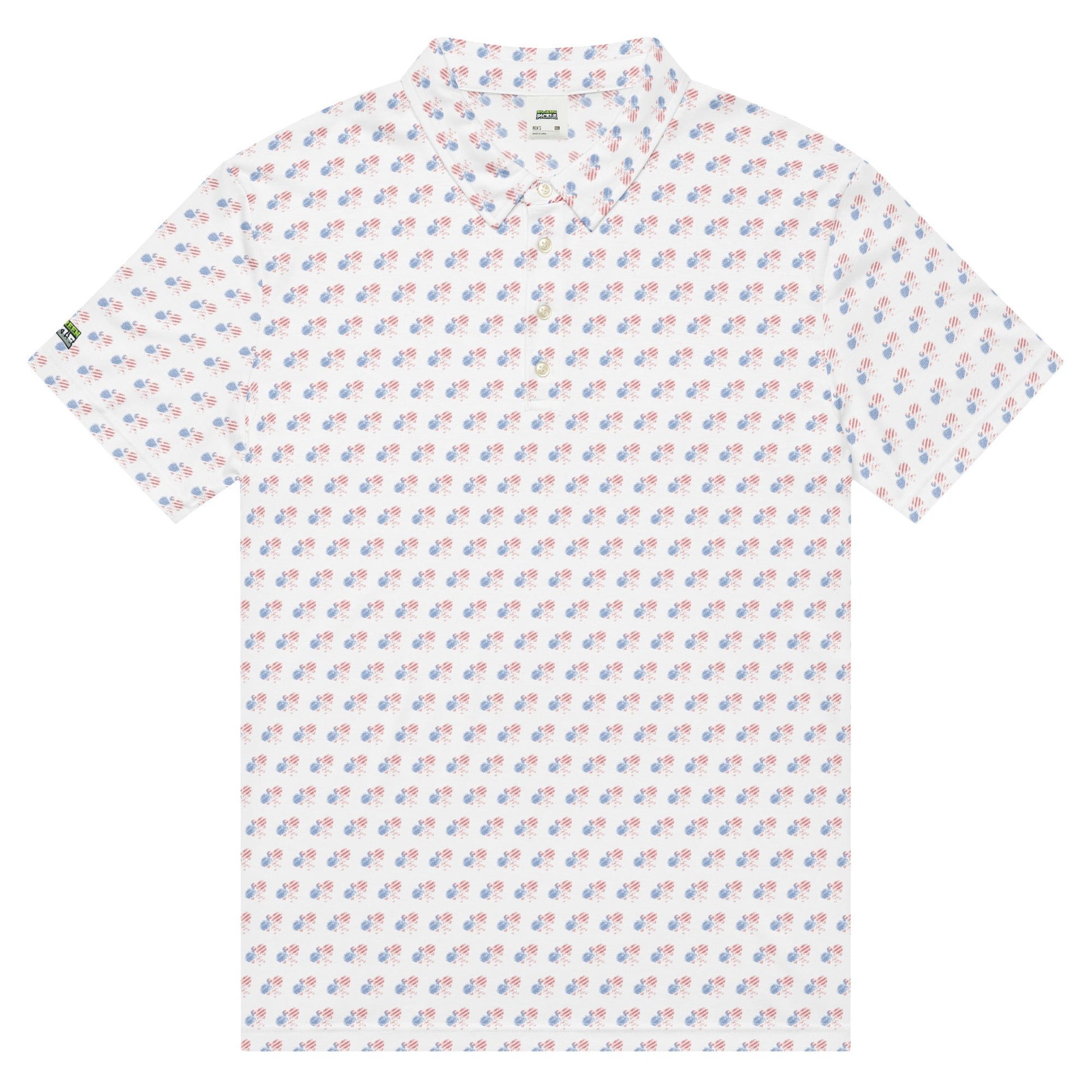 American Flag Pickleball Polo Shirt (all over print design) - XS