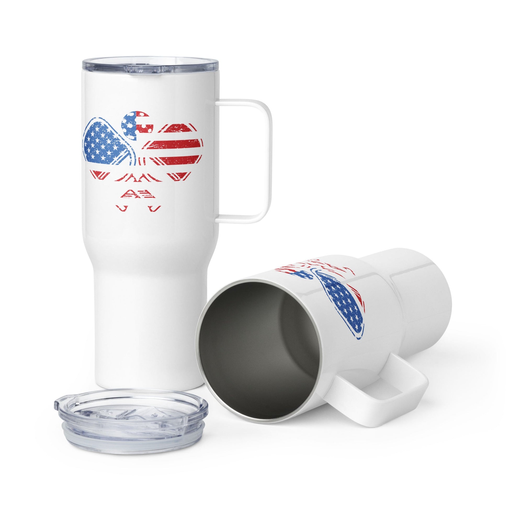 American Flag Pickleball Tumbler with handle - 25 oz