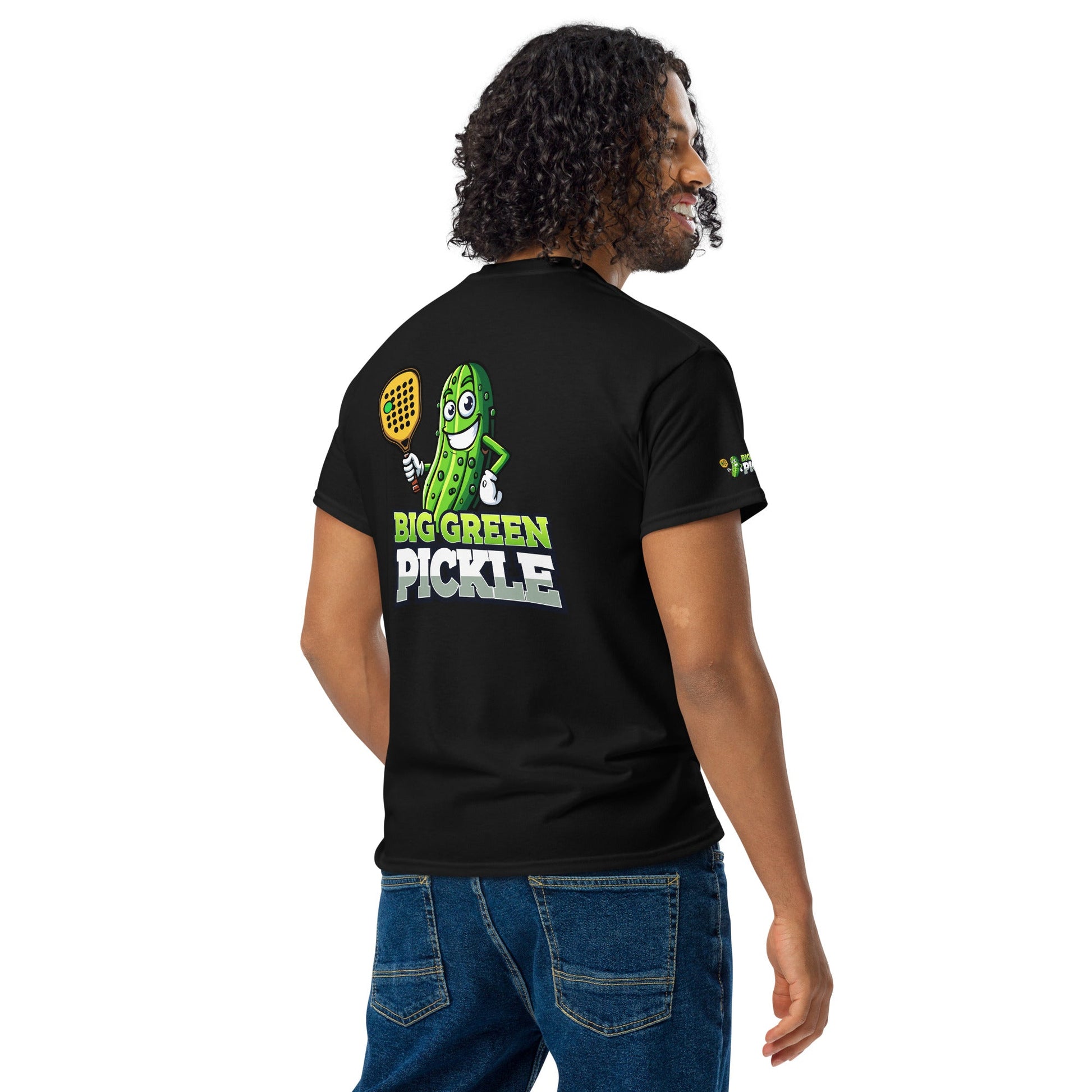 Big Green Pickle 50/50 Moisture Wicking DryBlend T-Shirt (front/back) - Black
