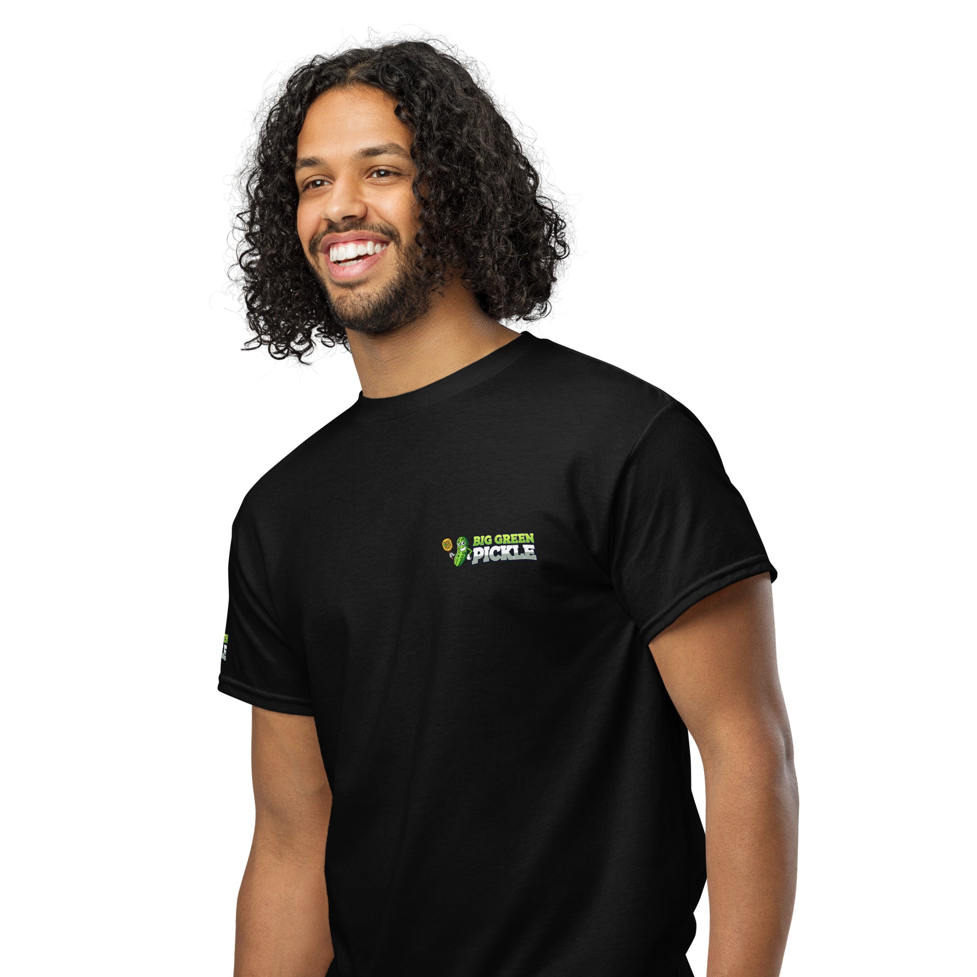 Big Green Pickle 50/50 Moisture Wicking DryBlend T-Shirt (front/back) - Black