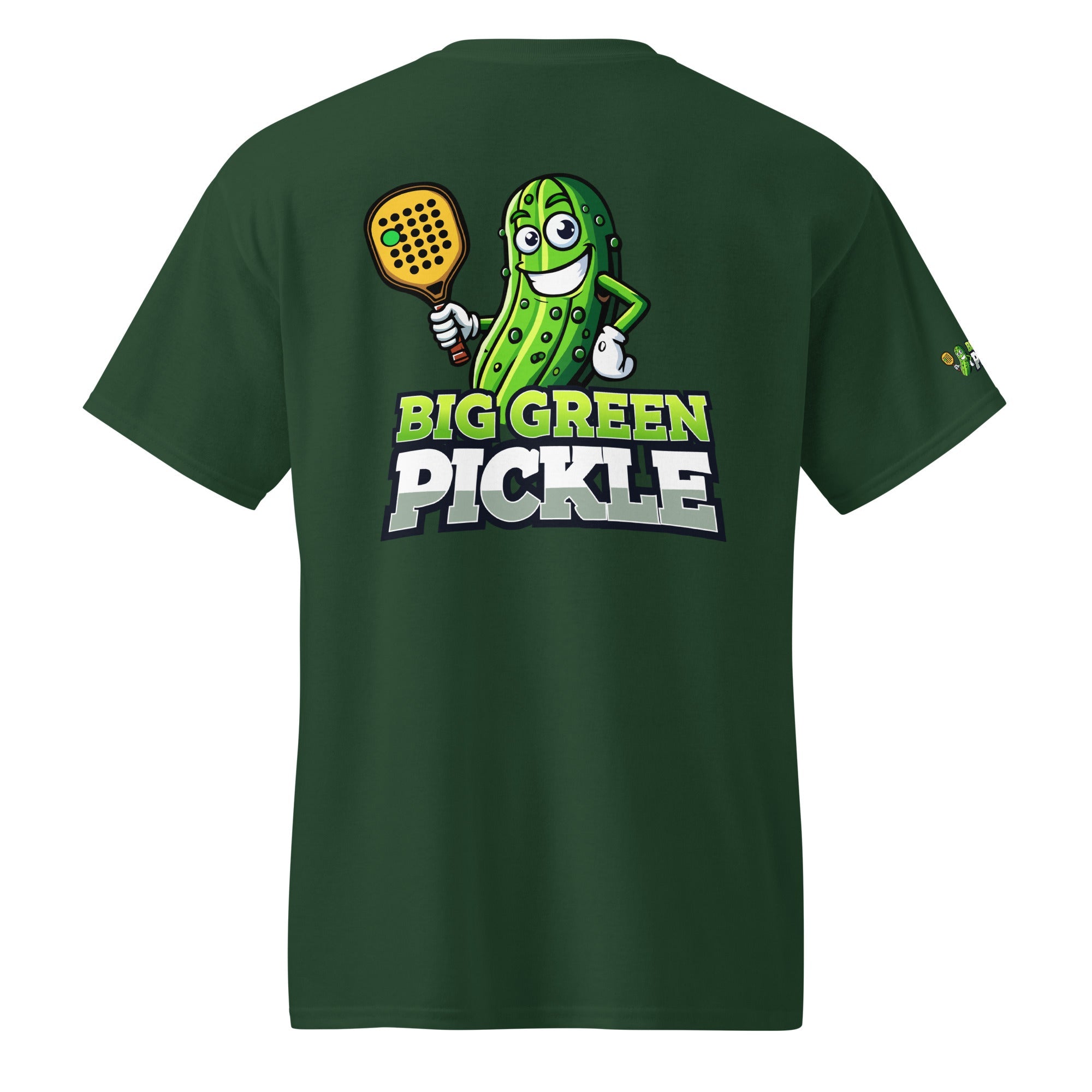 Big Green Pickle 50/50 Moisture Wicking DryBlend T-Shirt (front/back) - Forest Green