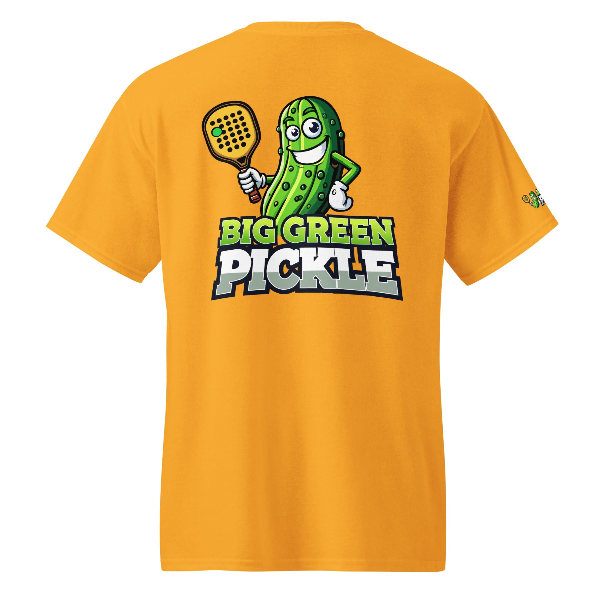 Big Green Pickle 50/50 Moisture Wicking DryBlend T-Shirt (front/back) - Gold