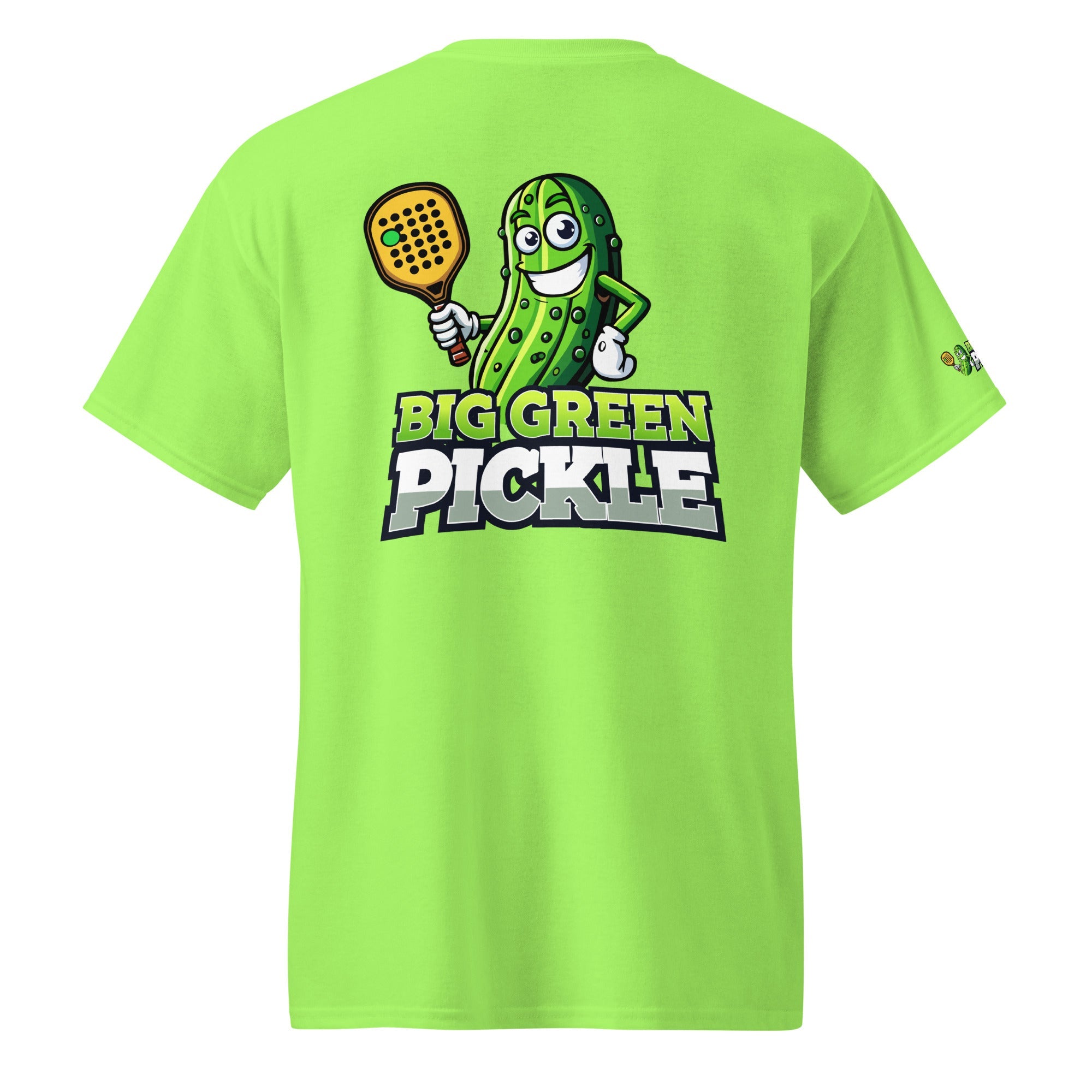 Big Green Pickle 50/50 Moisture Wicking DryBlend T-Shirt (front/back) - Lime