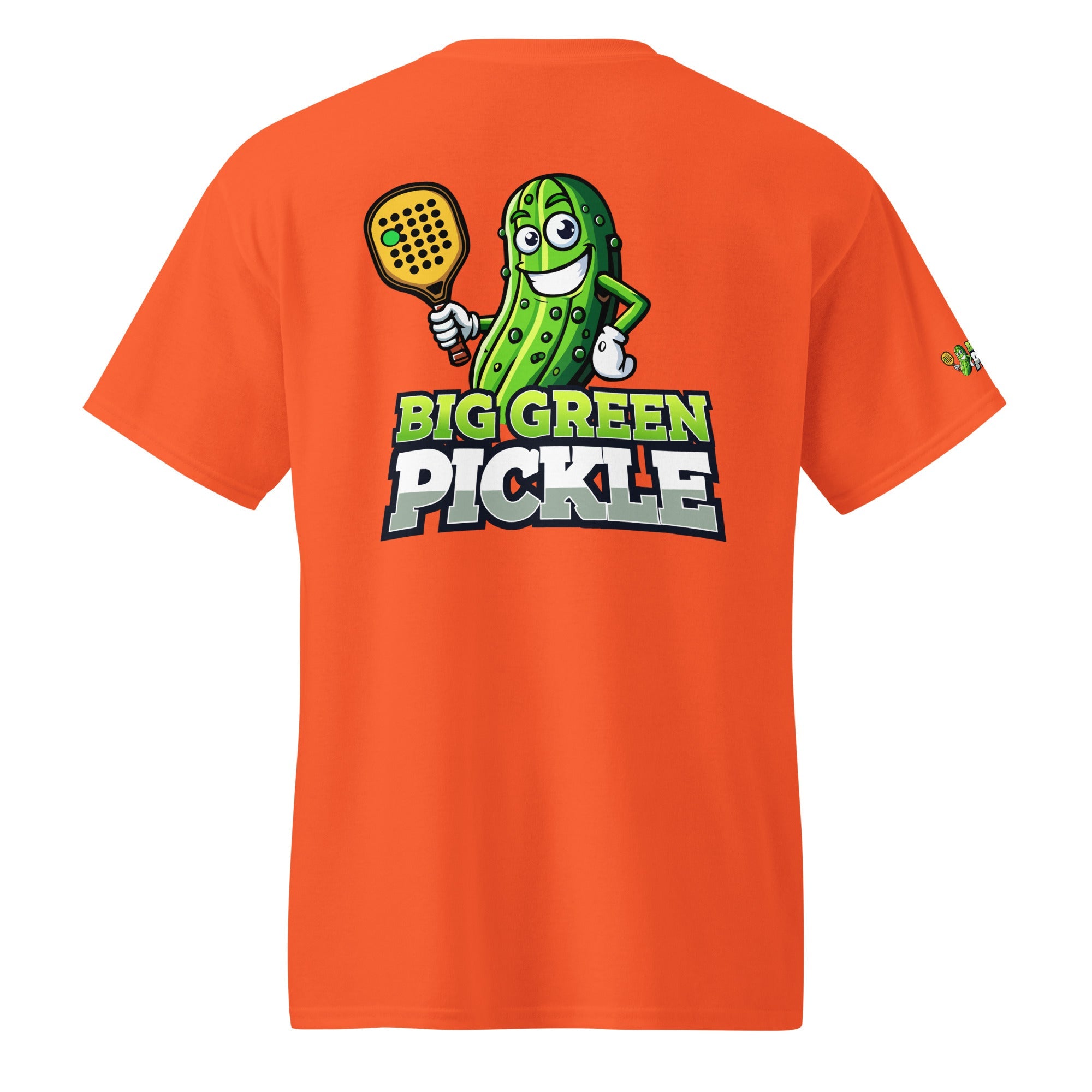 Big Green Pickle 50/50 Moisture Wicking DryBlend T-Shirt (front/back) - Orange