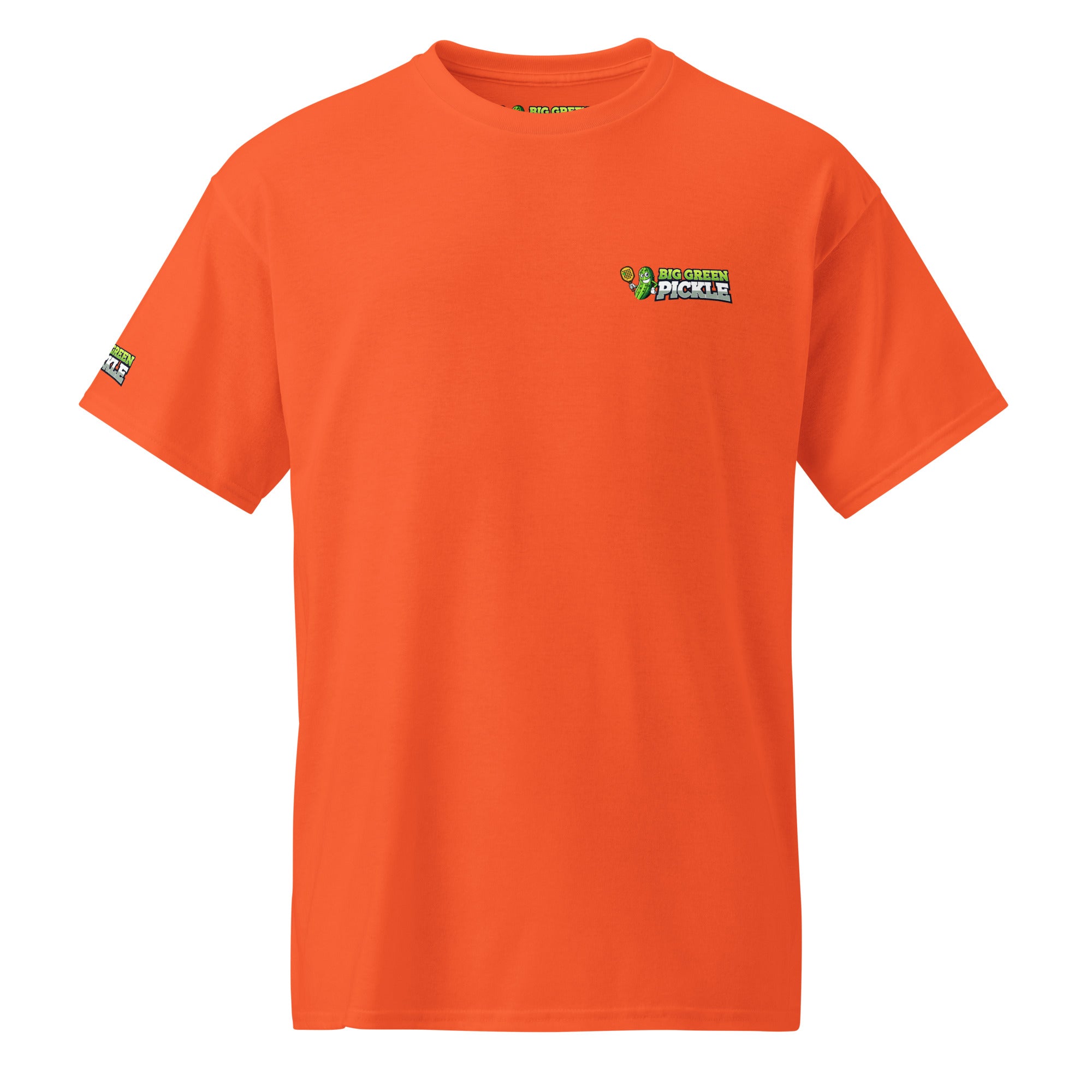 Big Green Pickle 50/50 Moisture Wicking DryBlend T-Shirt (front/back) - Orange