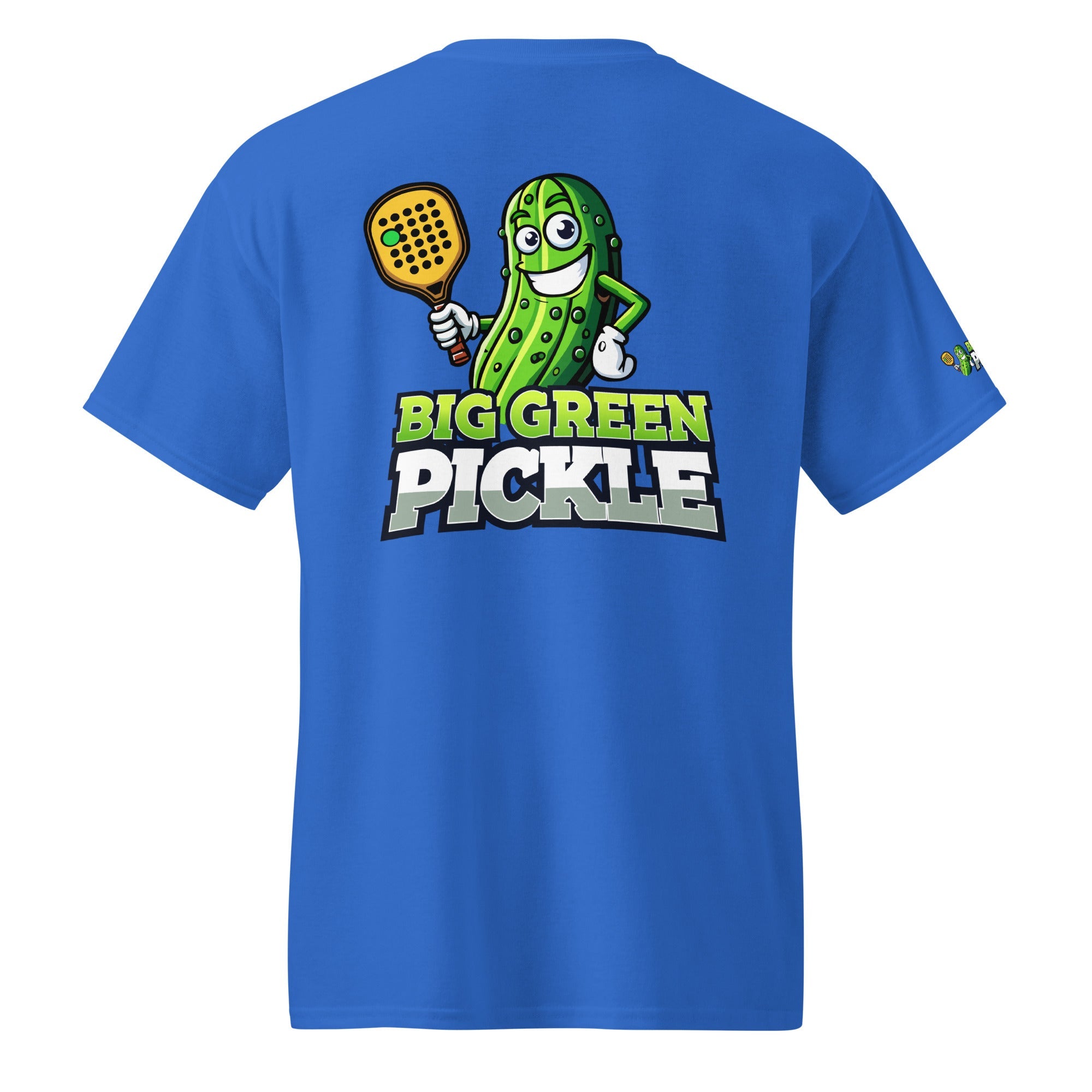 Big Green Pickle 50/50 Moisture Wicking DryBlend T-Shirt (front/back) - Royal