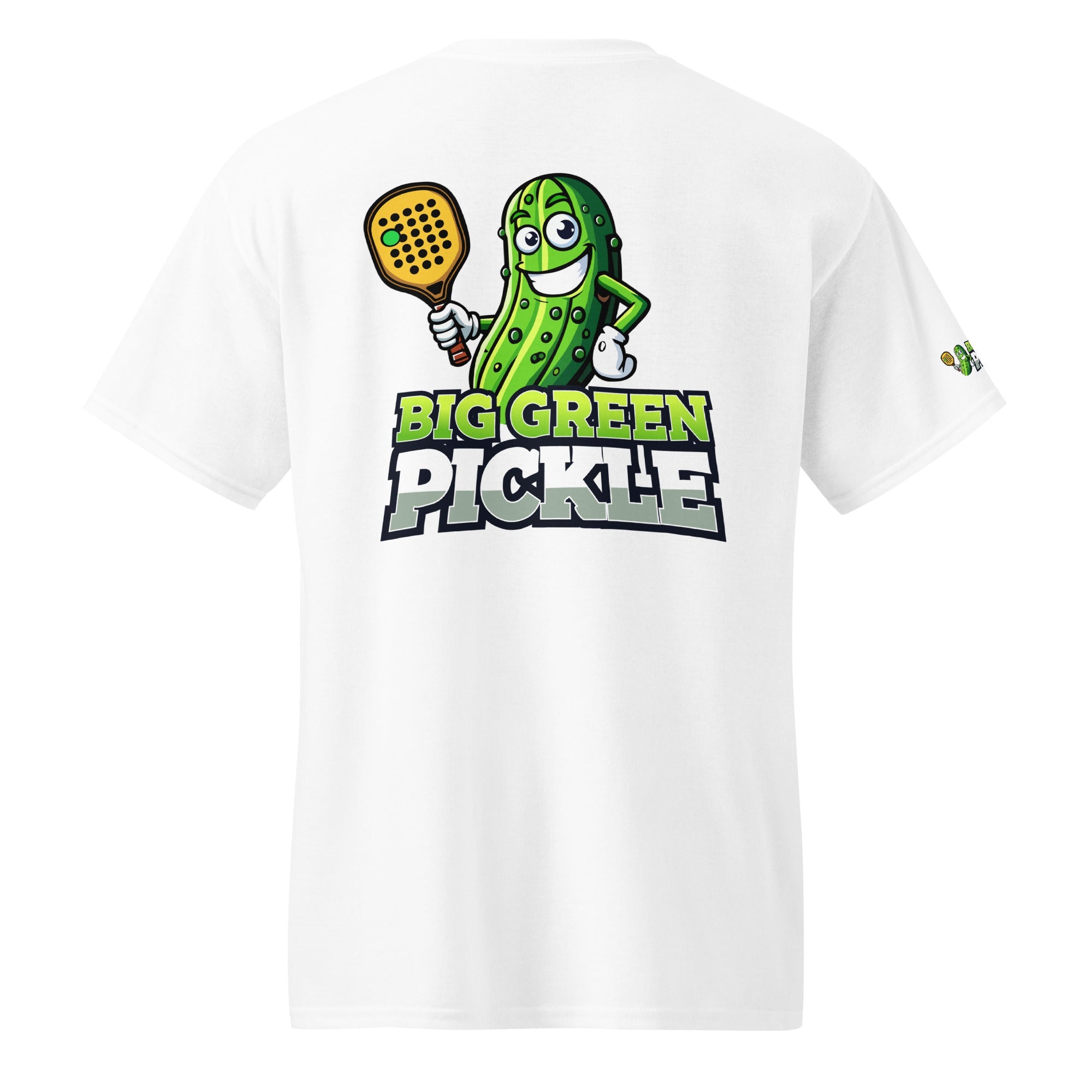 Big Green Pickle 50/50 Moisture Wicking DryBlend T-Shirt (front/back) - White