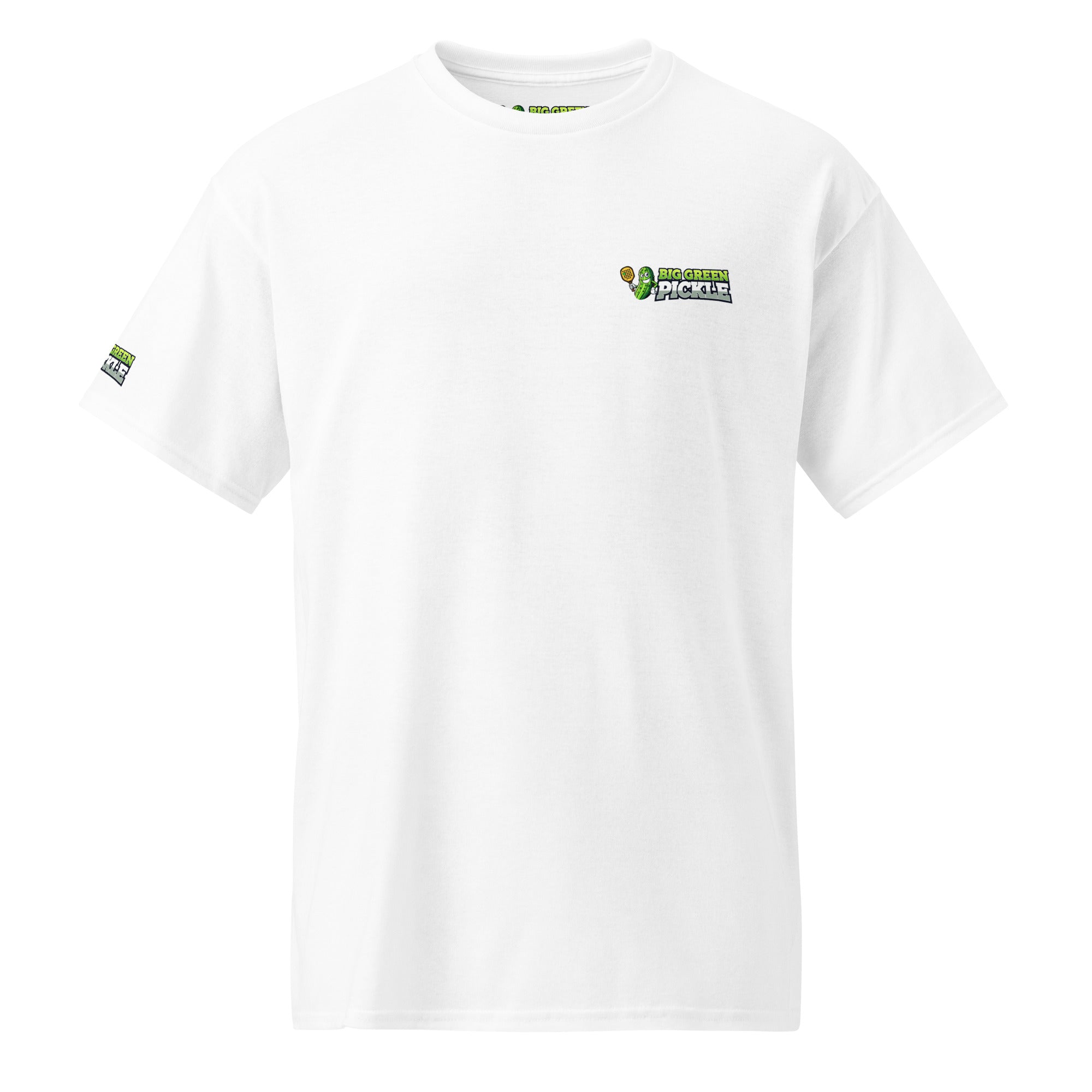 Big Green Pickle 50/50 Moisture Wicking DryBlend T-Shirt (front/back) - White