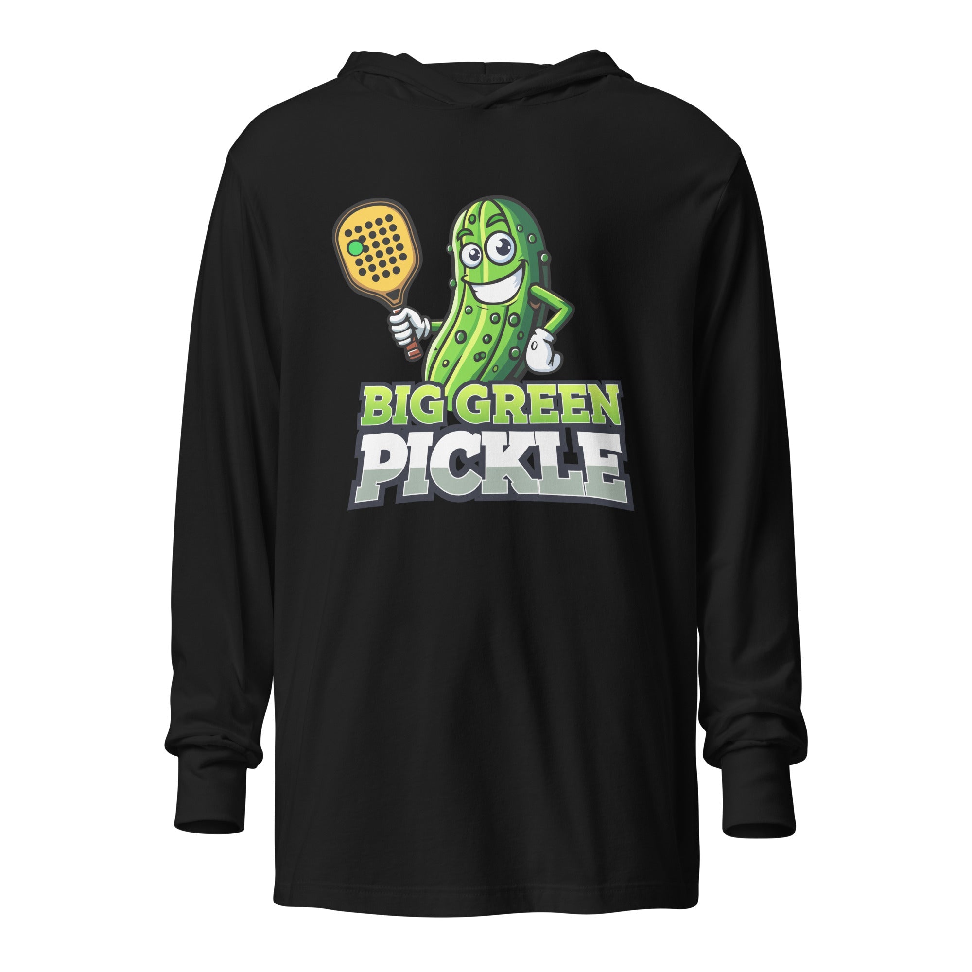 Big Green Pickle hooded long - sleeve tee - Black