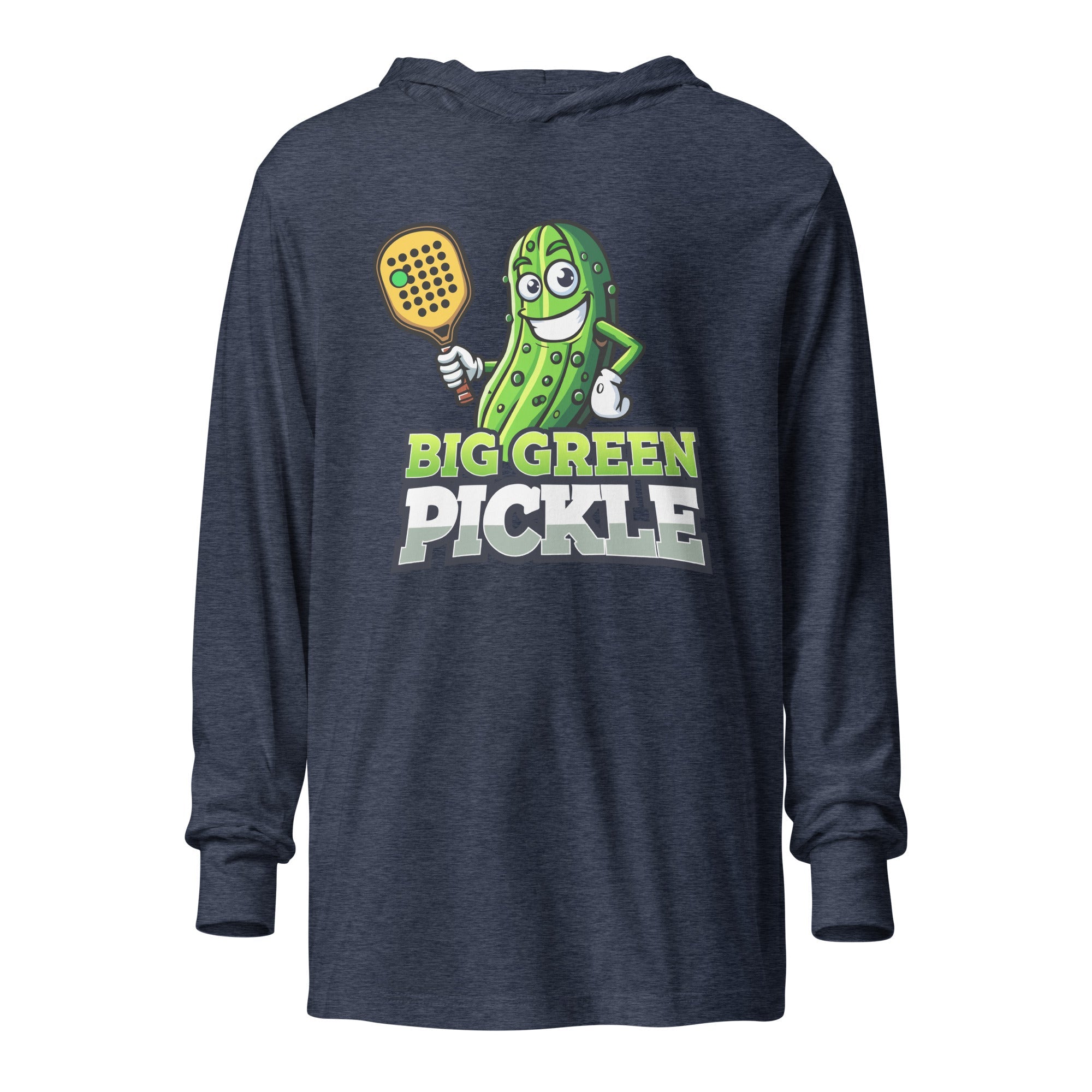 Big Green Pickle hooded long - sleeve tee - Heather Navy