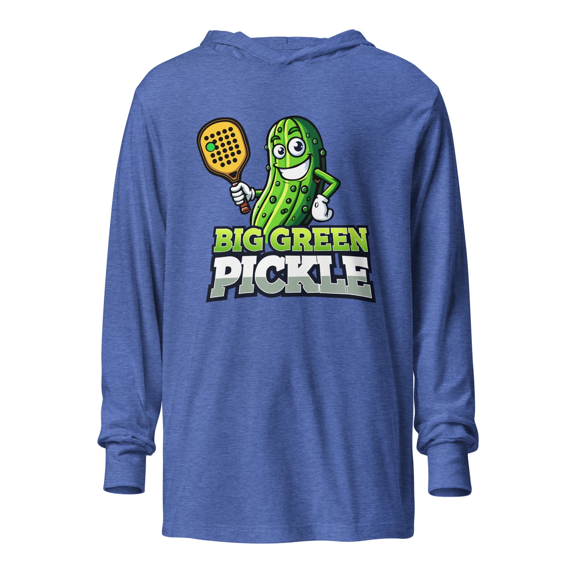 Big Green Pickle hooded long - sleeve tee - Heather True Royal