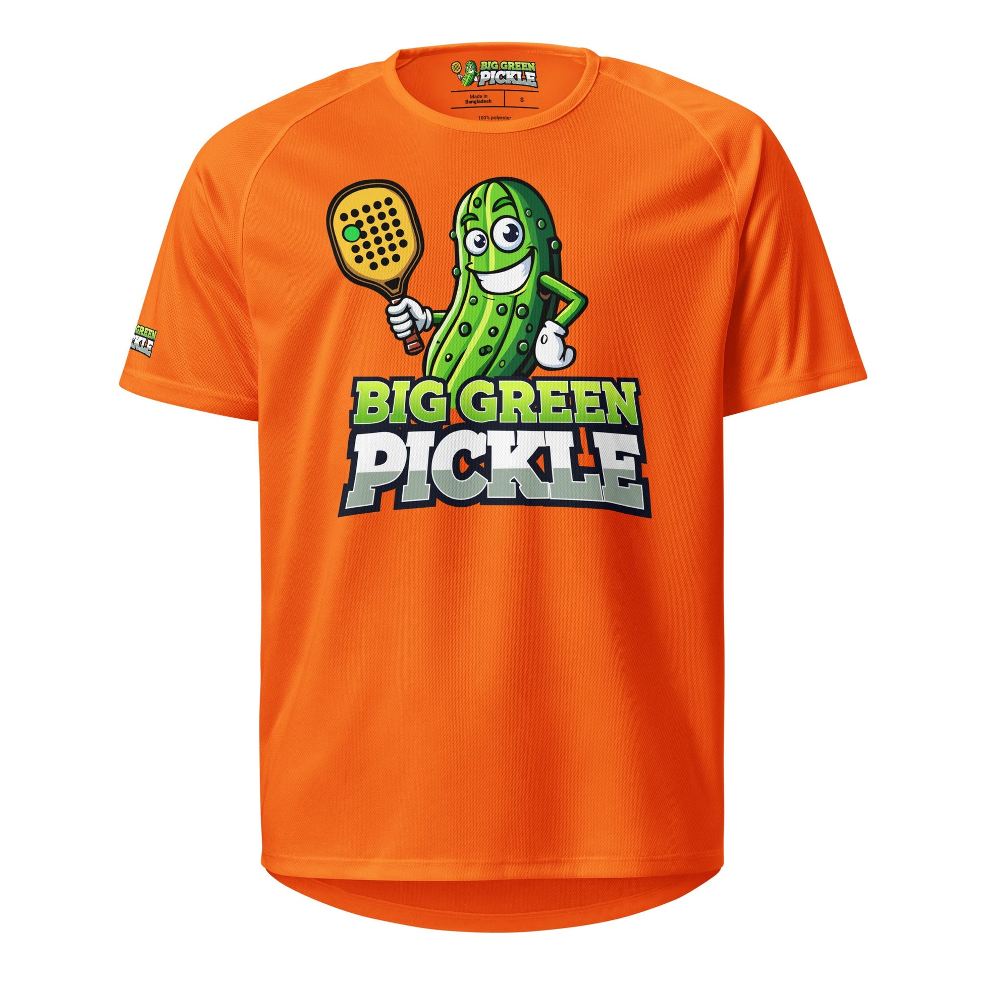 Big Green Pickle Moisture Wicking T-Shirt - Neon Orange