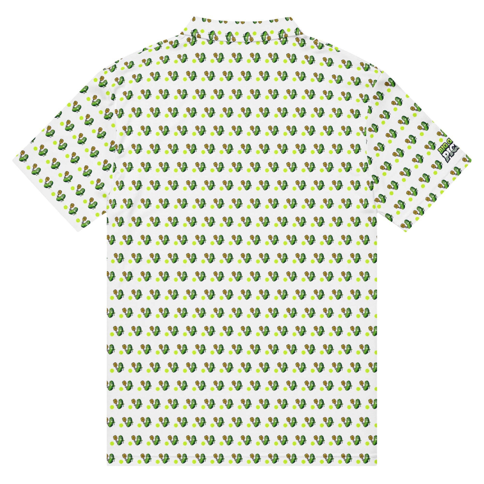 Big Green Pickle Pickleball Polo Shirt – Moisture - Wicking All - Over Print - XS