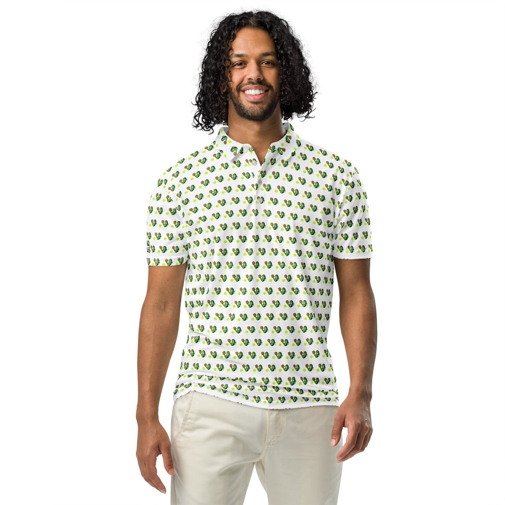 Big Green Pickle Pickleball Polo Shirt – Moisture - Wicking All - Over Print - XS