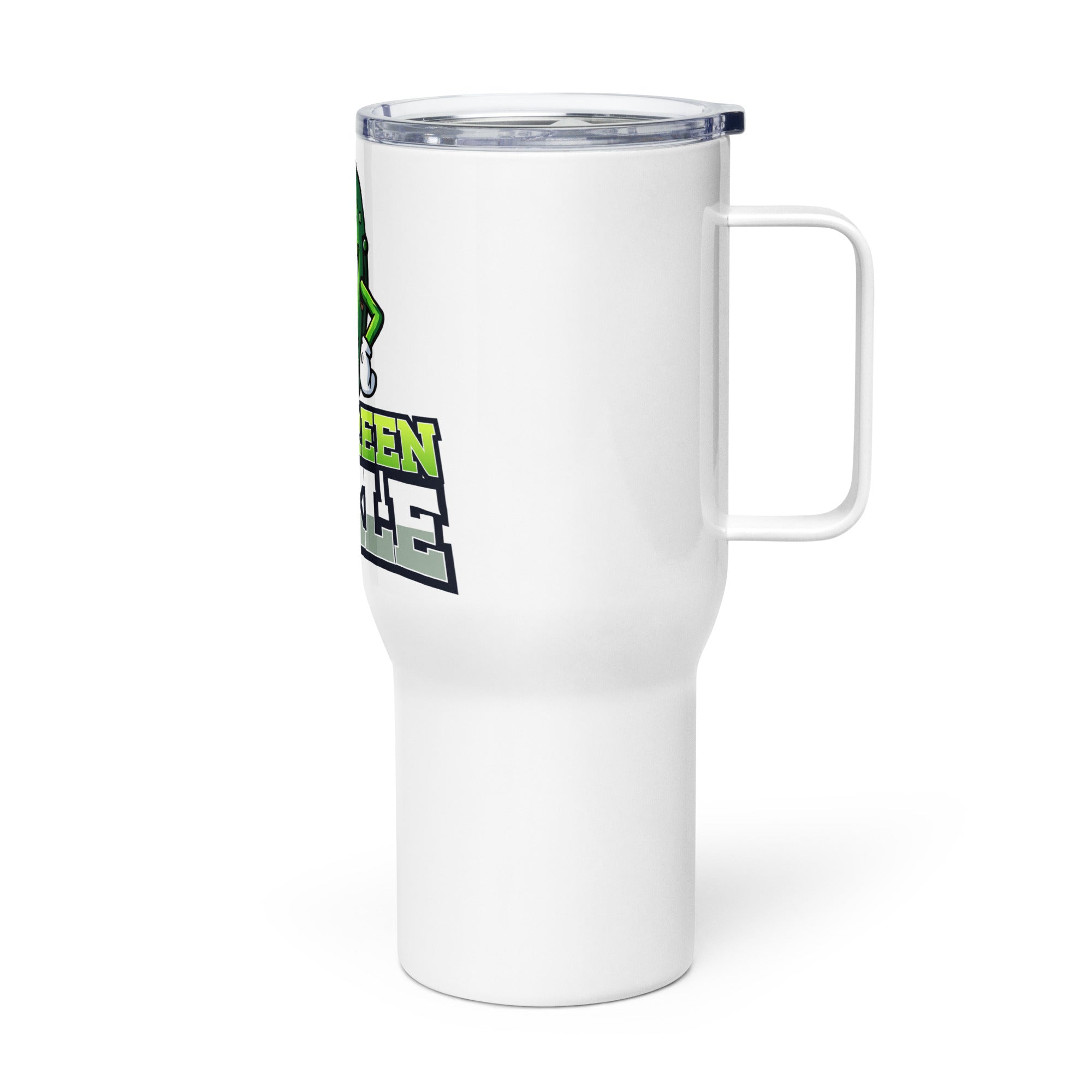 Big Green Pickle Travel mug with handle - 25 oz