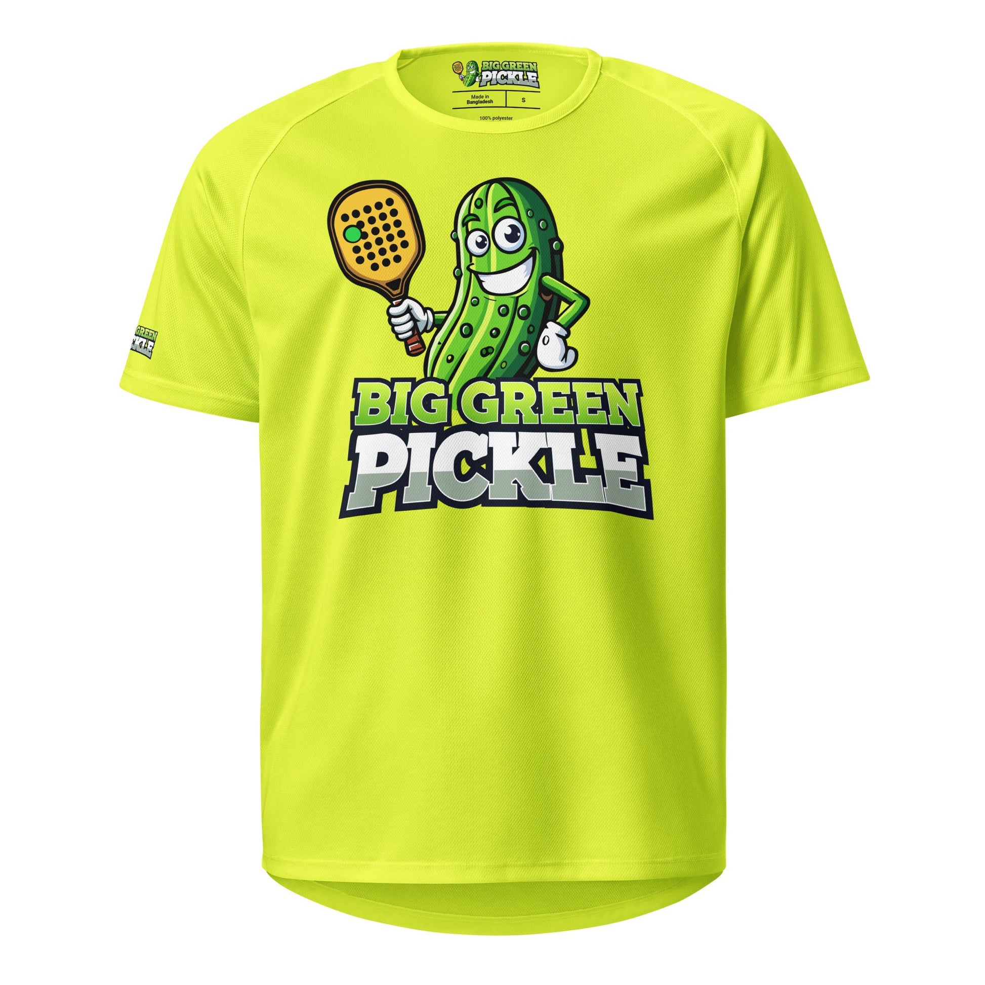 big green pickle moisture wicking t-shirt