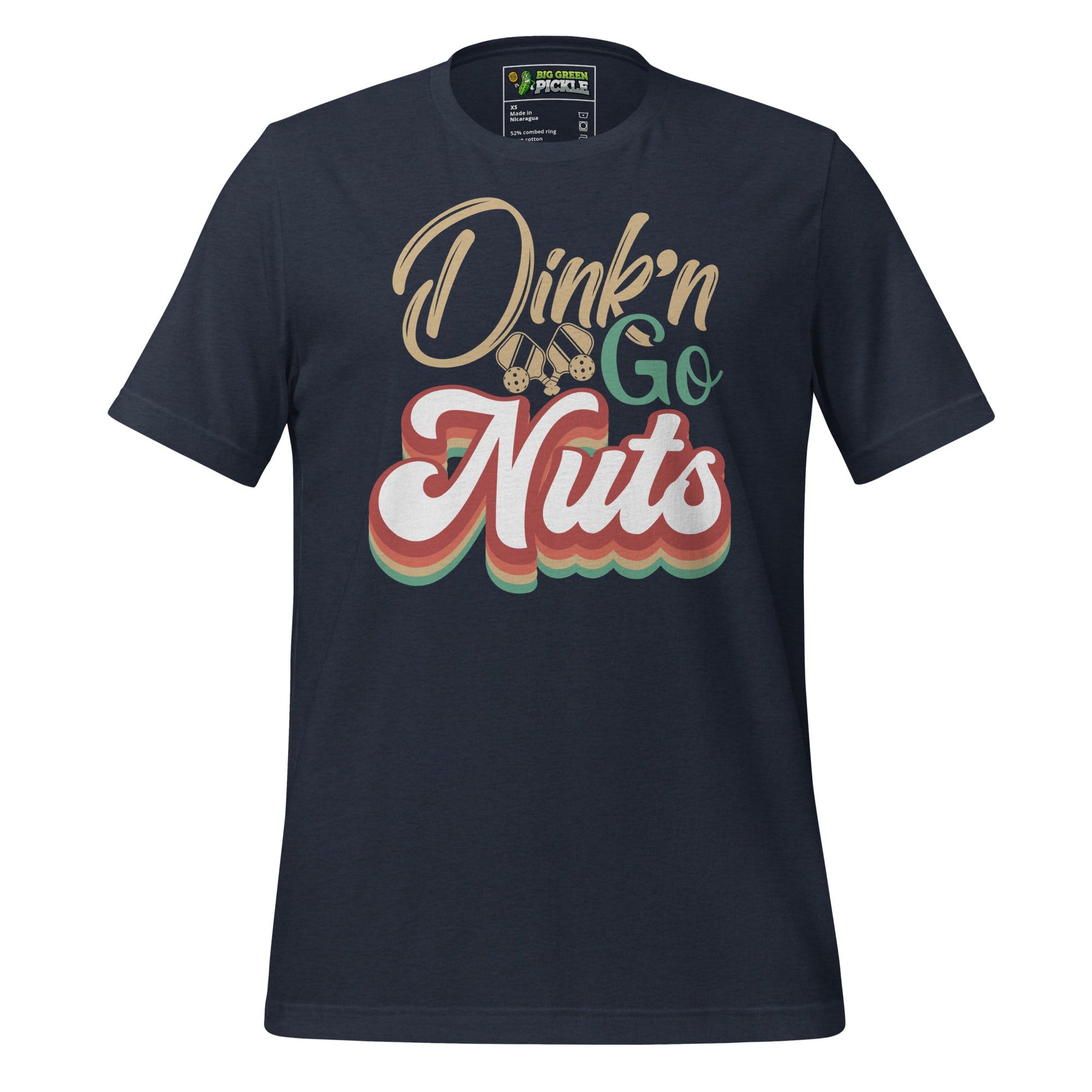 Dink'n Go Nuts Pickleball Graphic Tee - Heather Navy