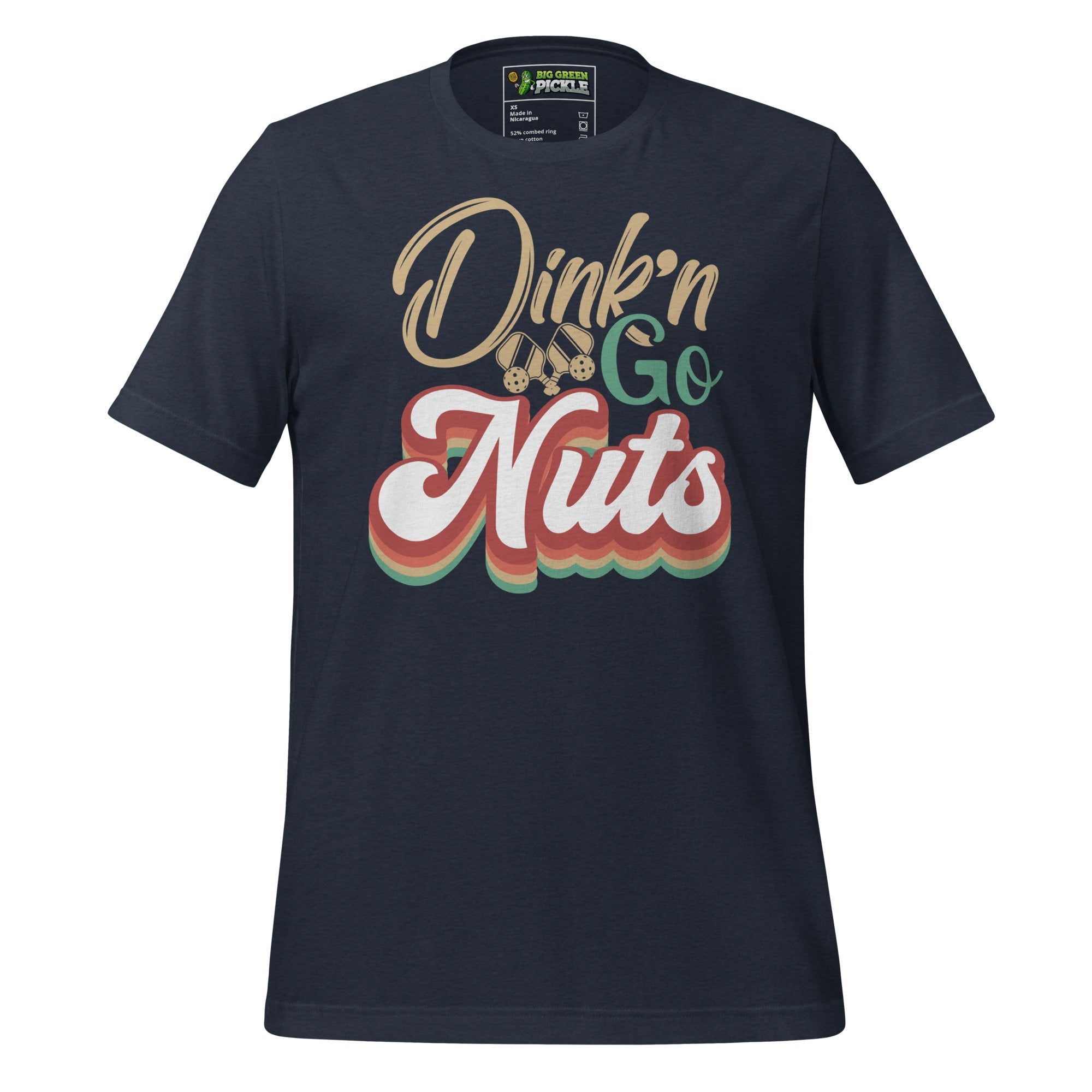 Dink'n Go Nuts Pickleball Graphic Tee - Heather Navy