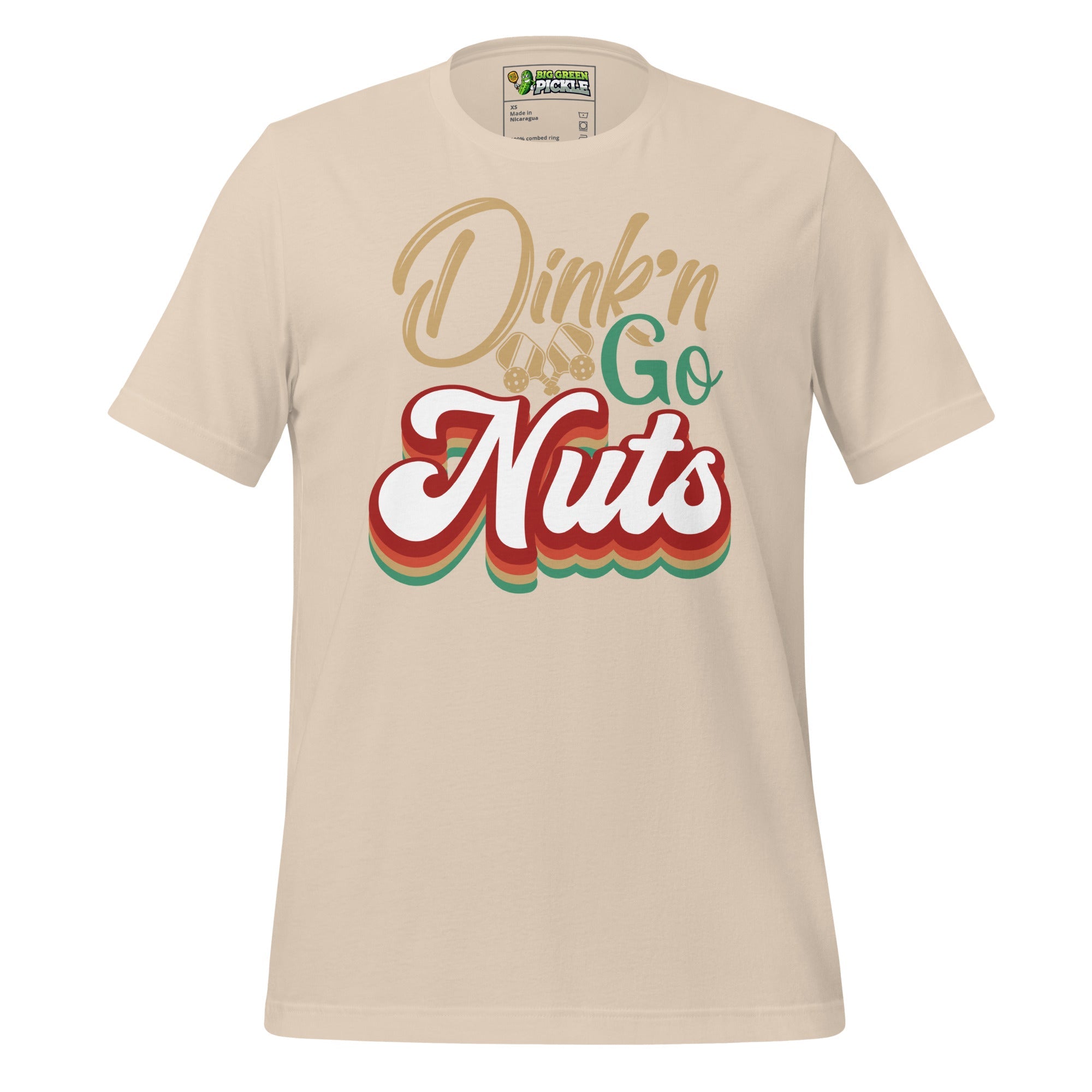 Dink'n Go Nuts Pickleball Graphic Tee - Soft Cream