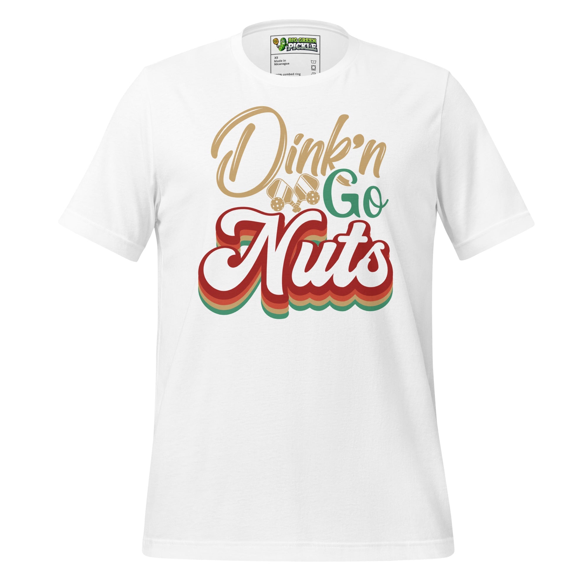 Dink'n Go Nuts Pickleball Graphic Tee - White