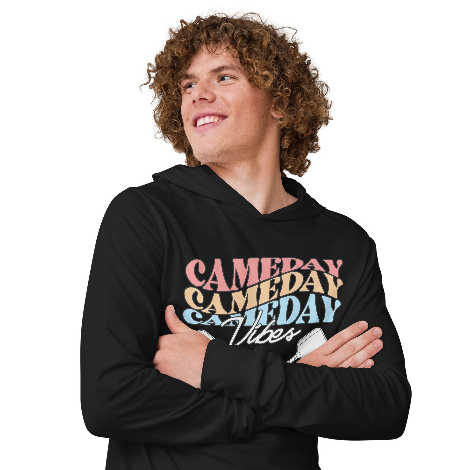 Gameday Vibes Pickleball Hoodie Tee - Black
