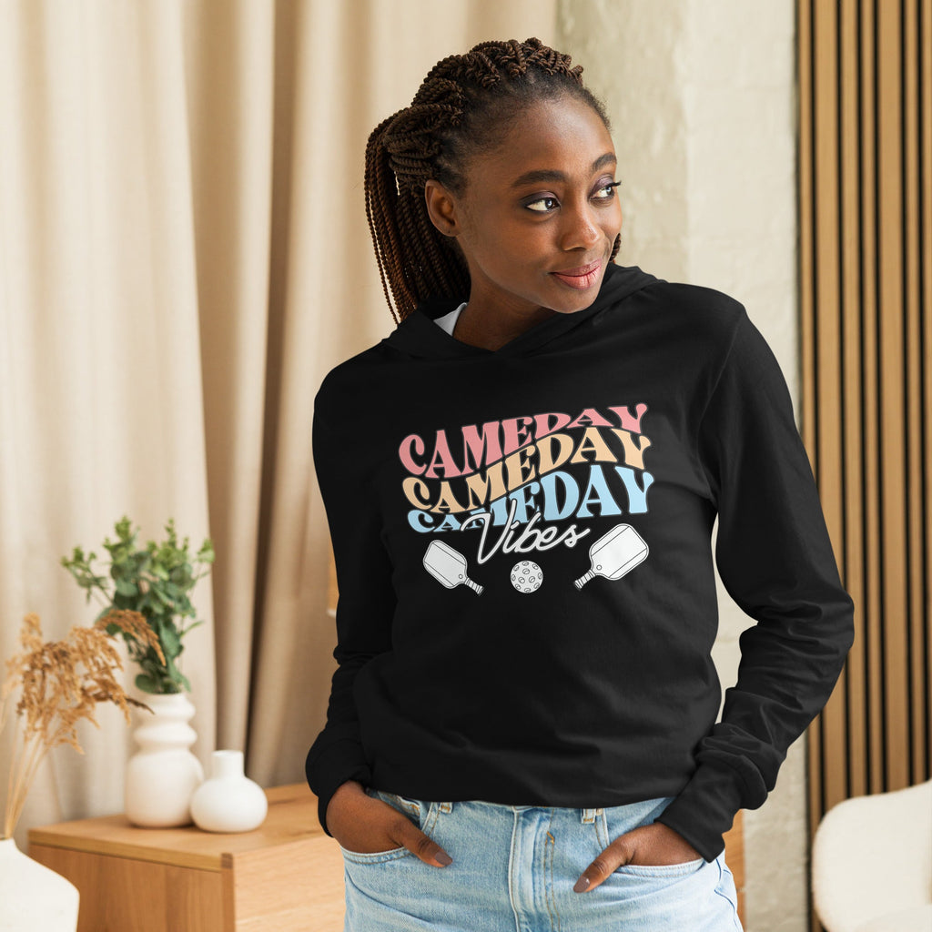 Gameday Vibes Pickleball Hoodie Tee - Charcoal - Black Triblend