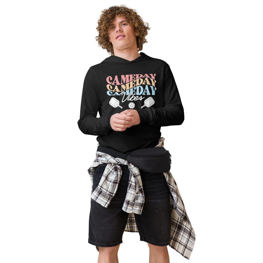 Gameday Vibes Pickleball Hoodie Tee - Charcoal - Black Triblend