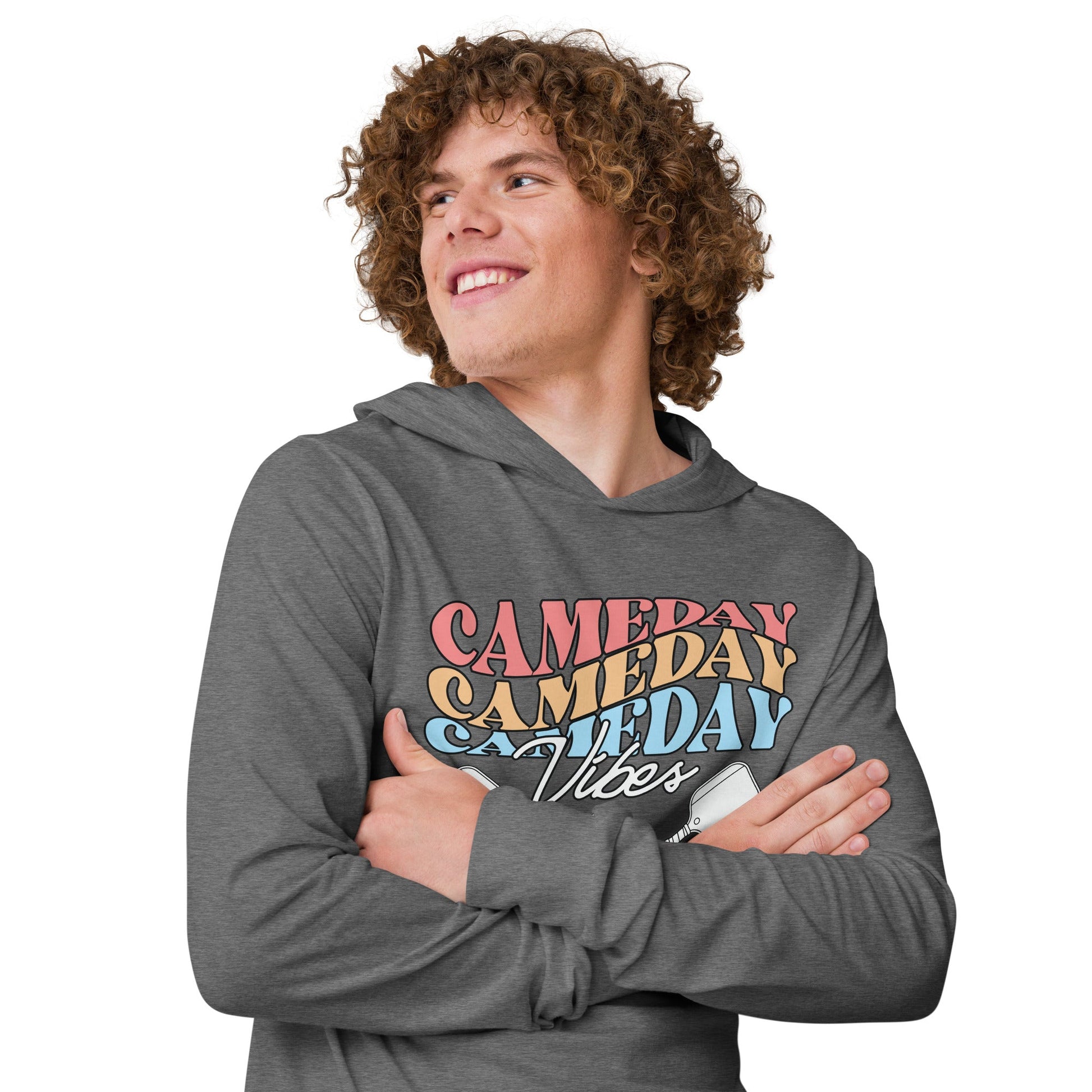 Gameday Vibes Pickleball Hoodie Tee - Grey Triblend