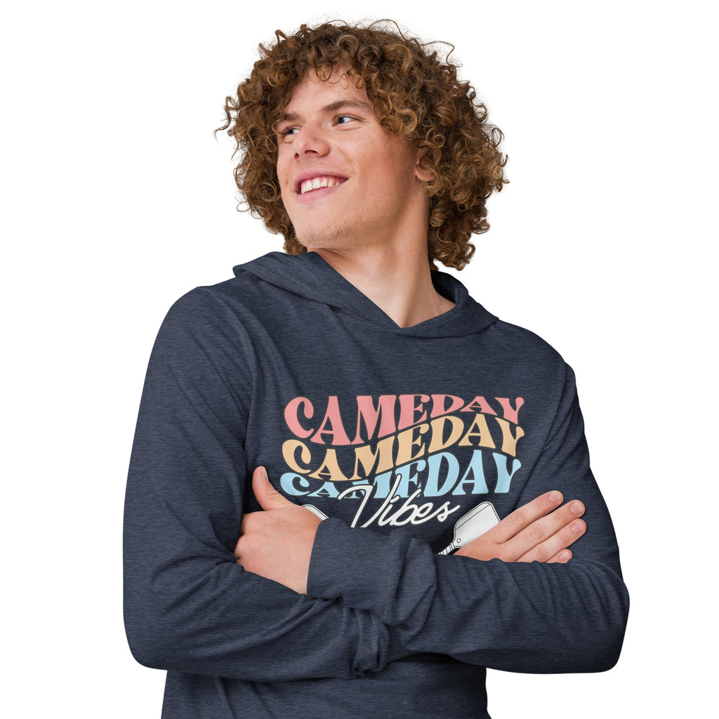 Gameday Vibes Pickleball Hoodie Tee - Heather Navy