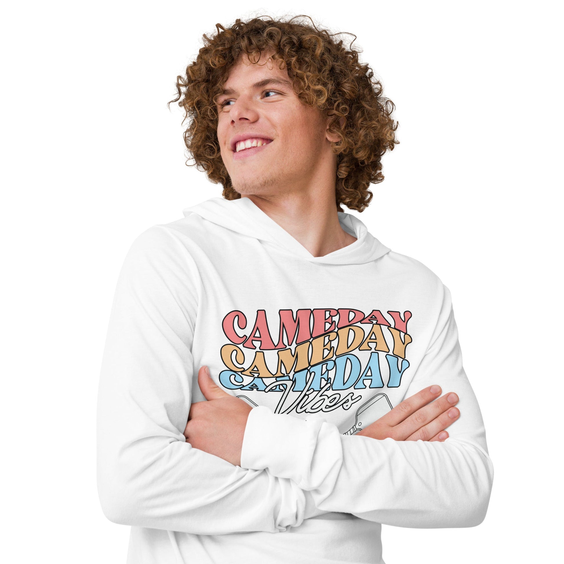 Gameday Vibes Pickleball Hoodie Tee - White