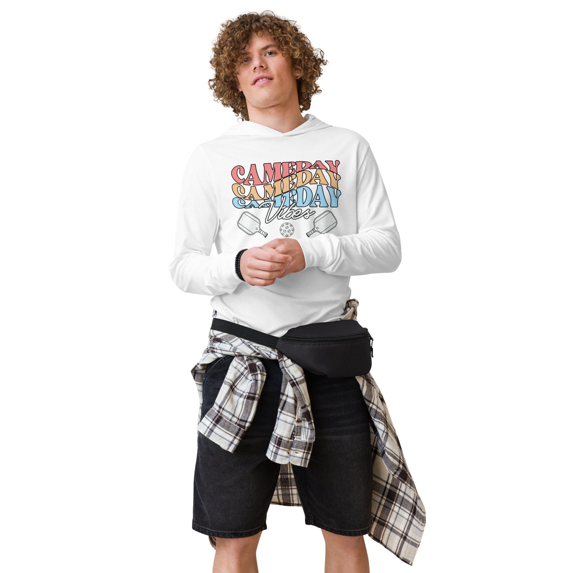 Gameday Vibes Pickleball Hoodie Tee - White