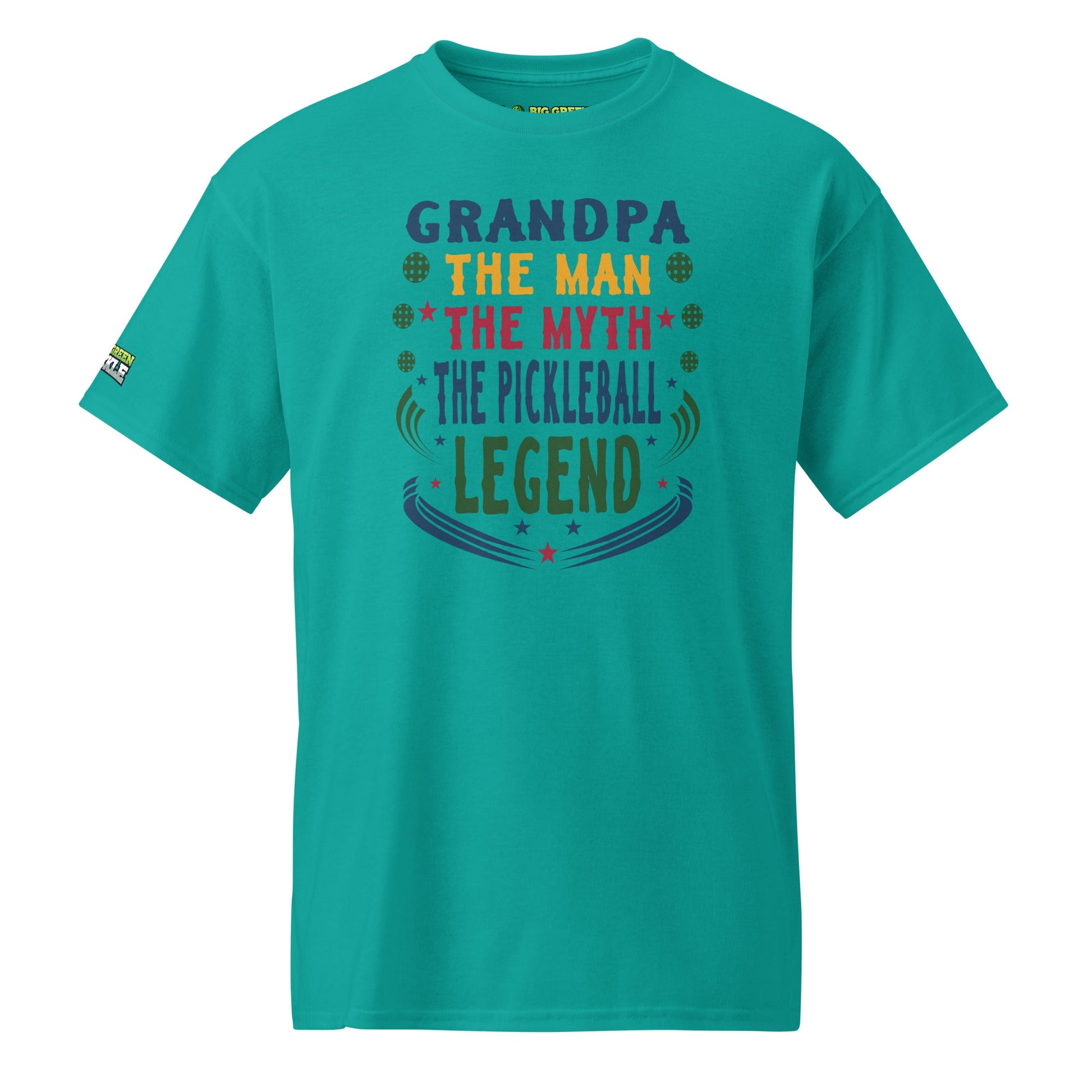 Grandpa The Man The Myth The Pickleball Legend 50/50 Blend T-Shirt - Jade Dome