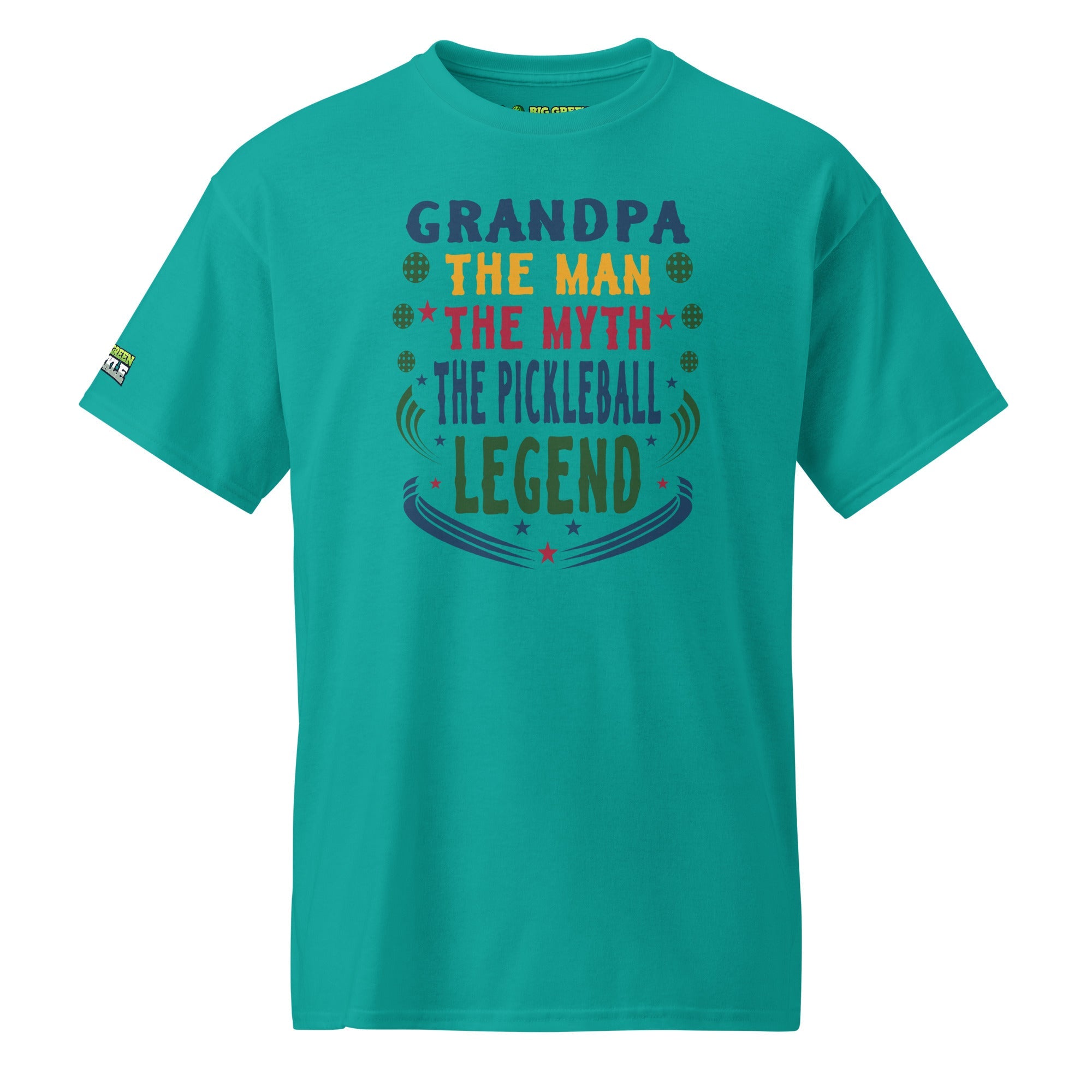 Grandpa The Man The Myth The Pickleball Legend 50/50 Blend T-Shirt - Jade Dome