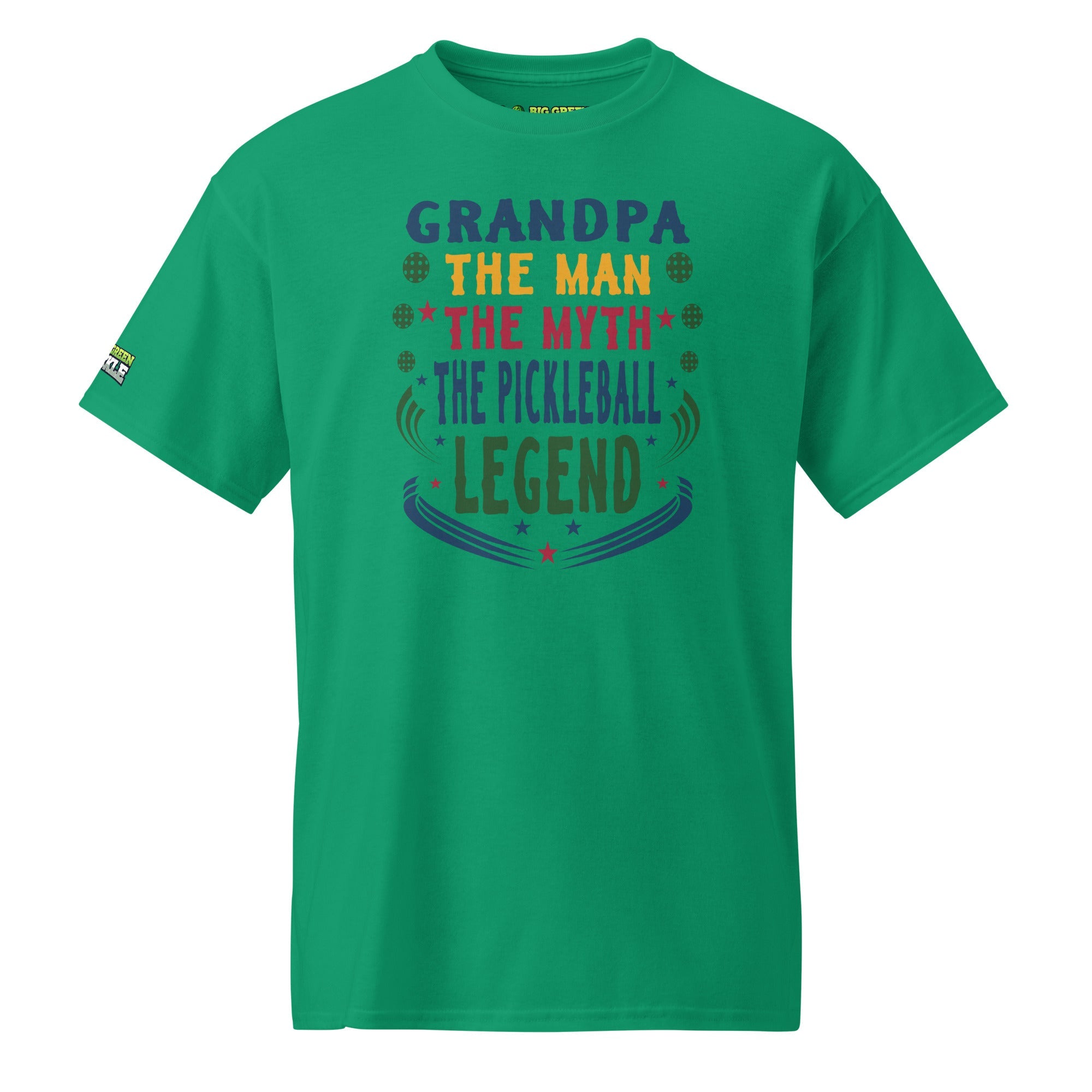 Grandpa The Man The Myth The Pickleball Legend 50/50 Blend T-Shirt - Kelly Green