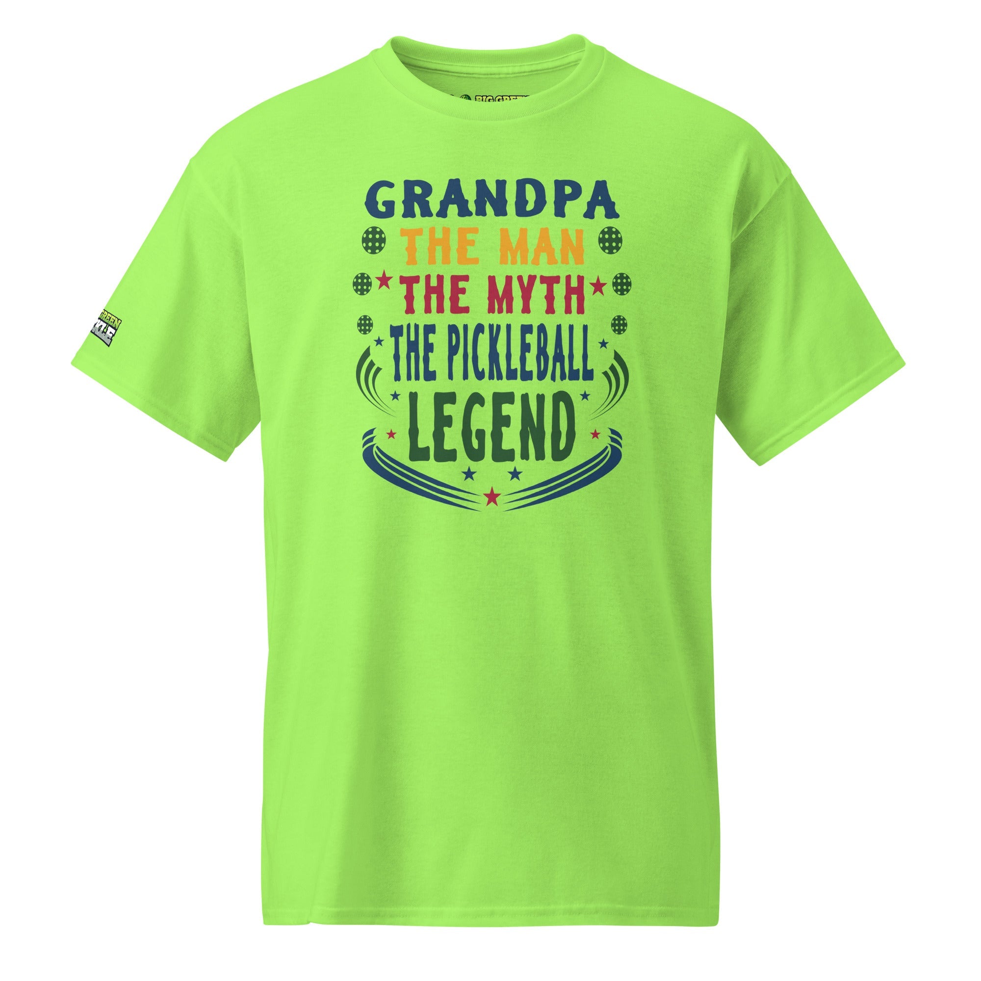 Grandpa The Man The Myth The Pickleball Legend 50/50 Blend T-Shirt - Lime