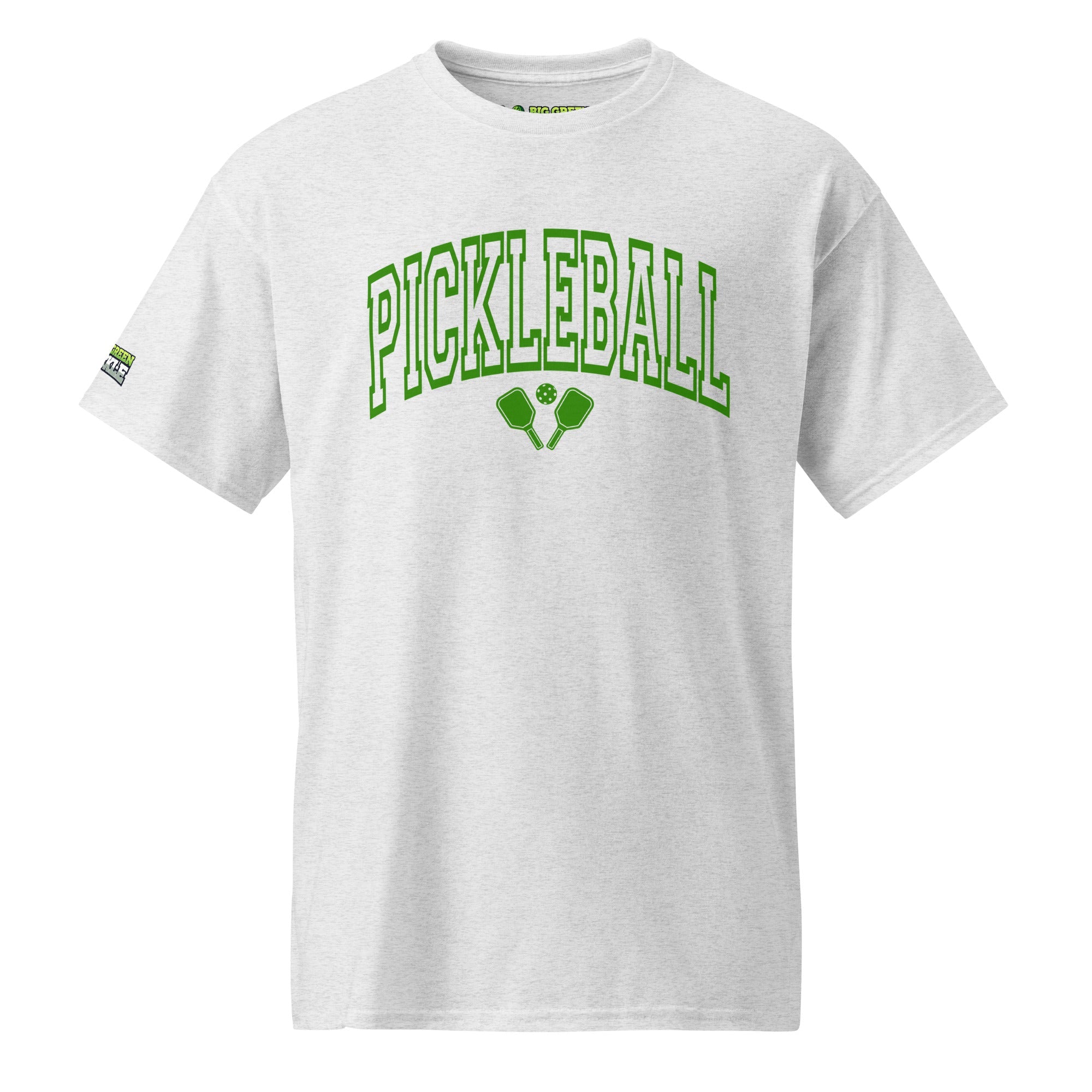 Green Arched Letters "PICKLEBALL" 50/50 DryBlend T-Shirt - Ash