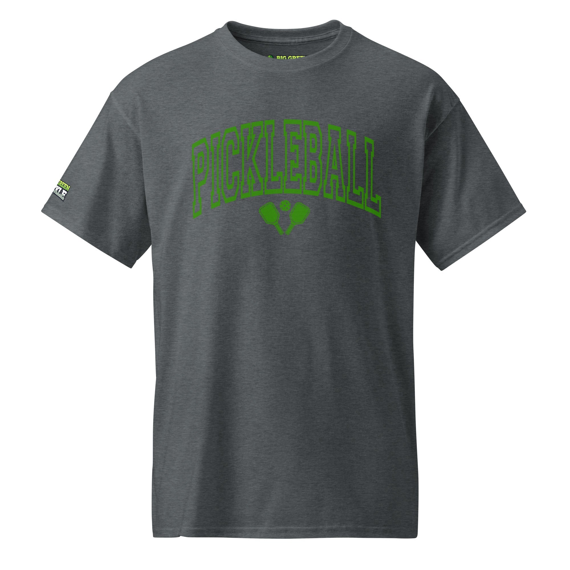 Green Arched Letters "PICKLEBALL" 50/50 DryBlend T-Shirt - Dark Heather