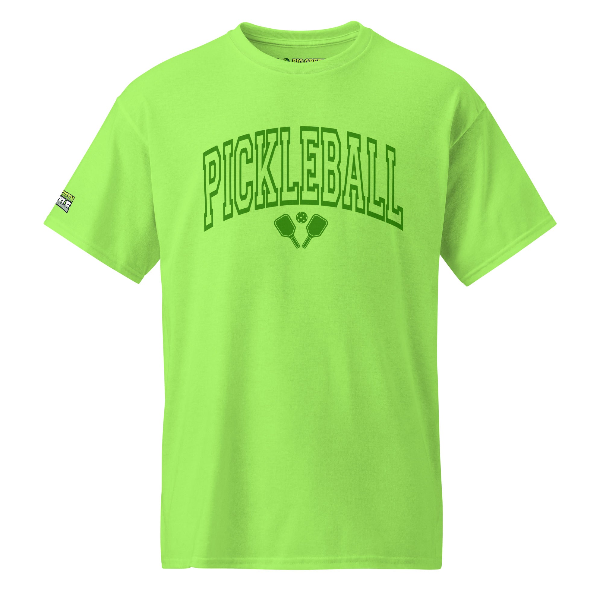 Green Arched Letters "PICKLEBALL" 50/50 DryBlend T-Shirt - Lime