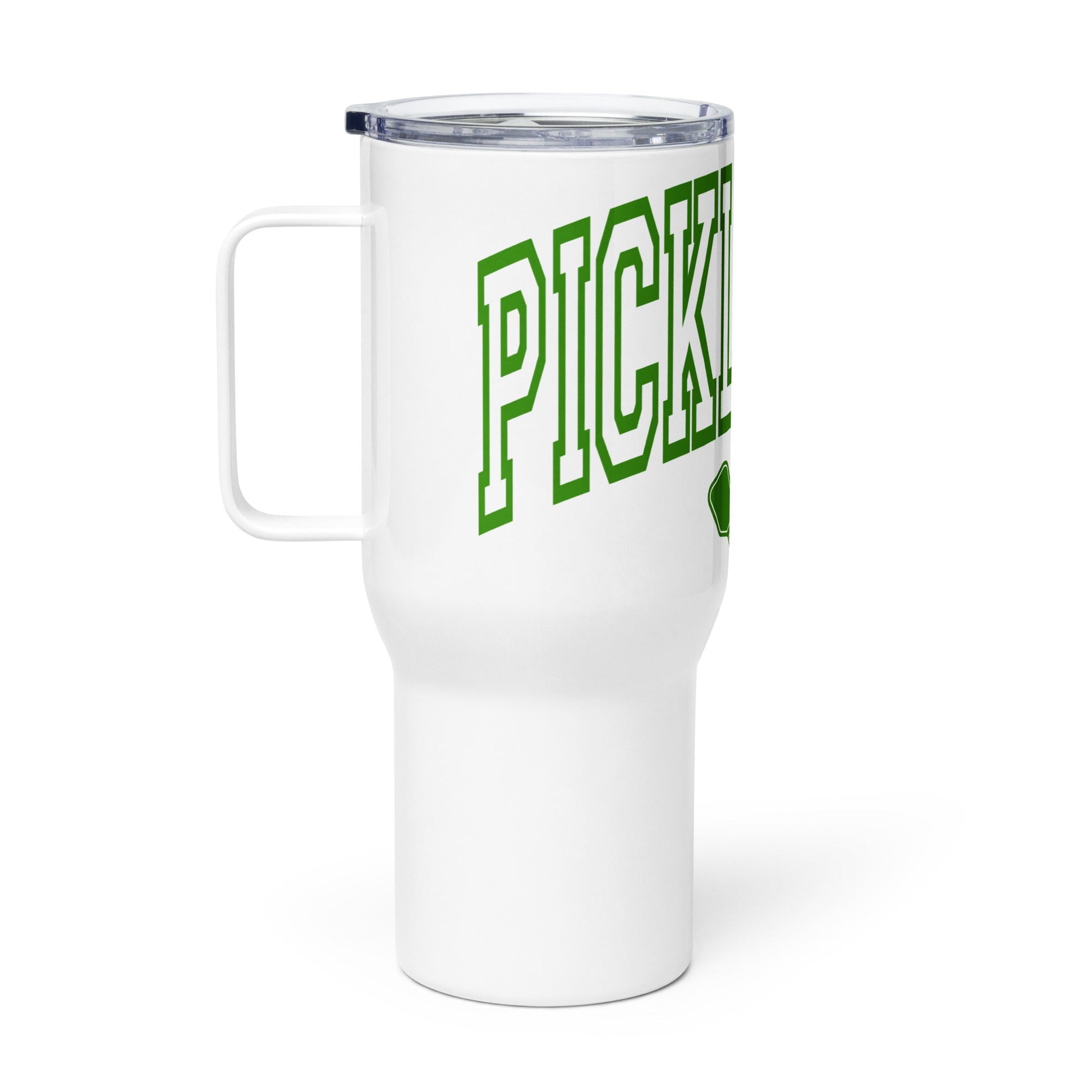 Green Arched Letters "PICKLEBALL" Tumbler with handle - 25 oz