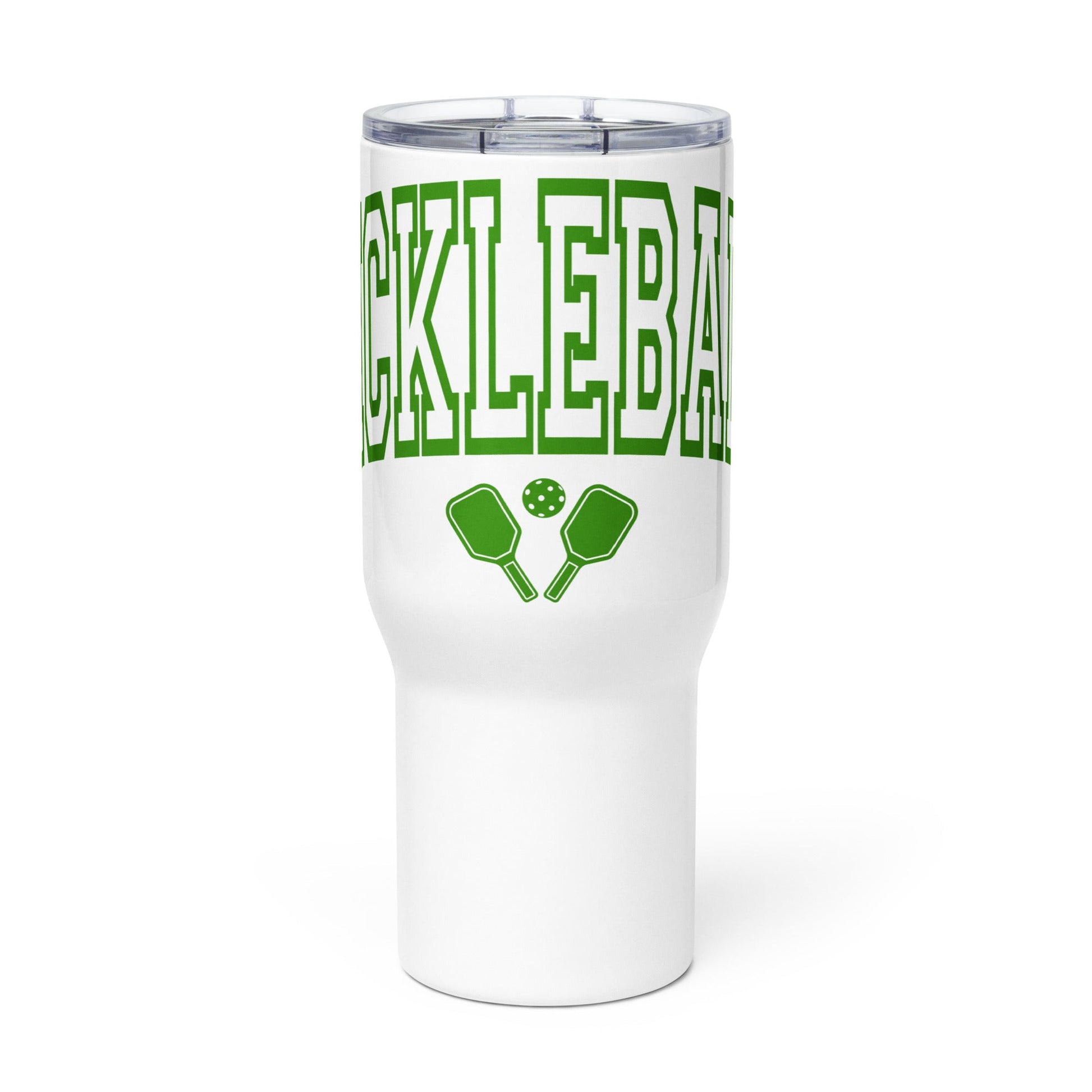 Green Arched Letters "PICKLEBALL" Tumbler with handle - 25 oz
