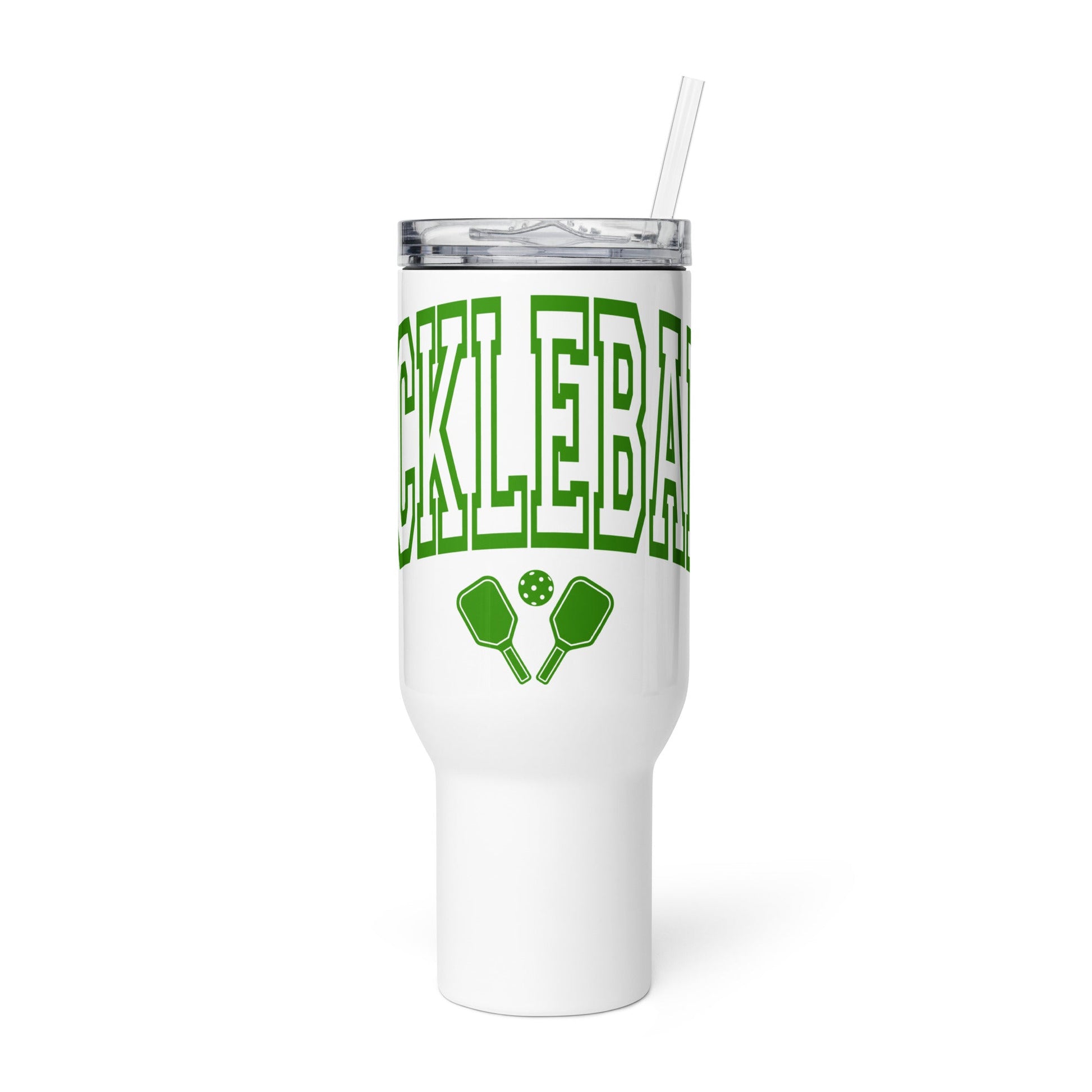 Green Arched Letters "PICKLEBALL" Tumbler with handle - 40 oz